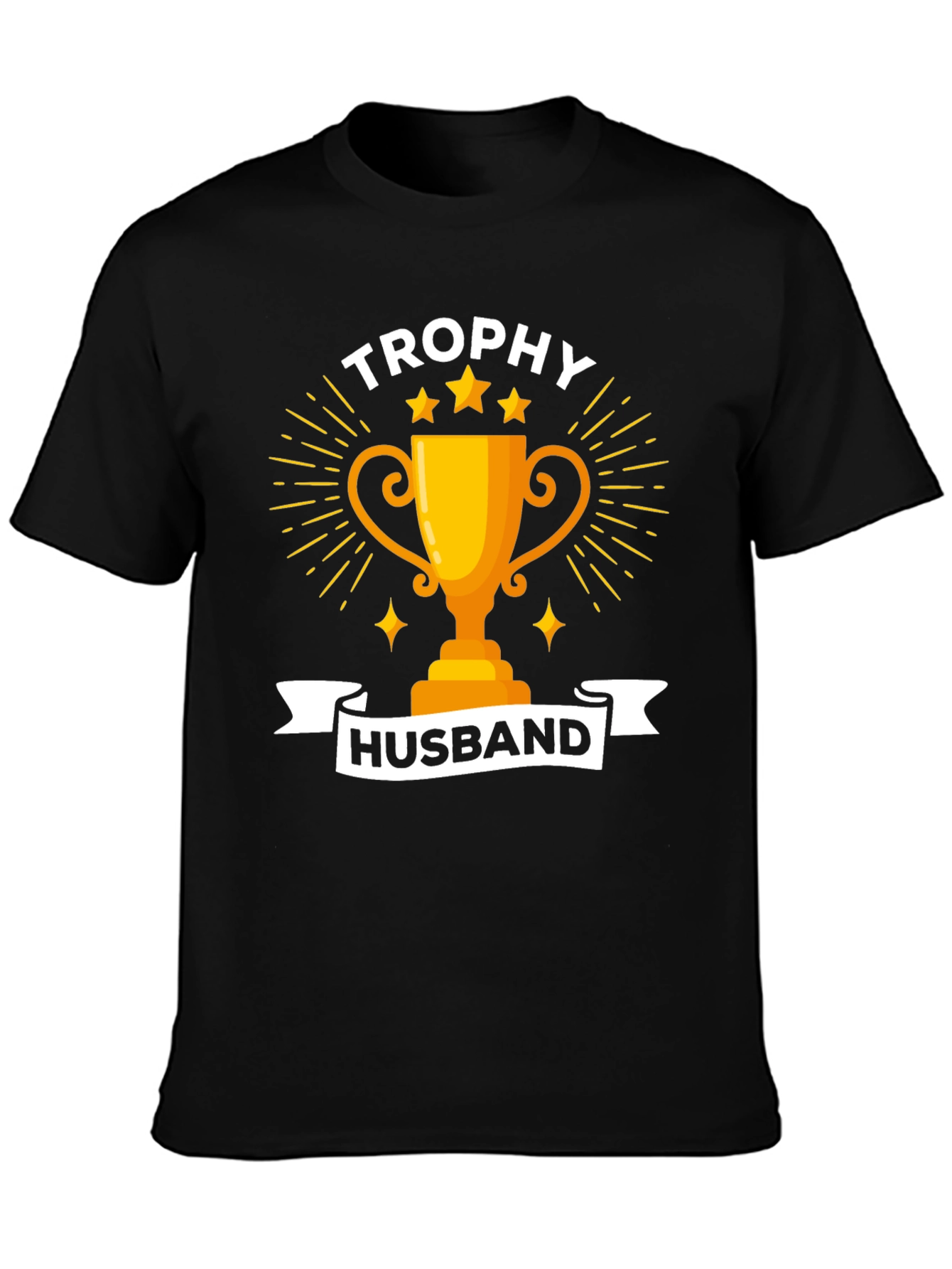 Trophy Husband Graphic Tee - Black Cotton Blend