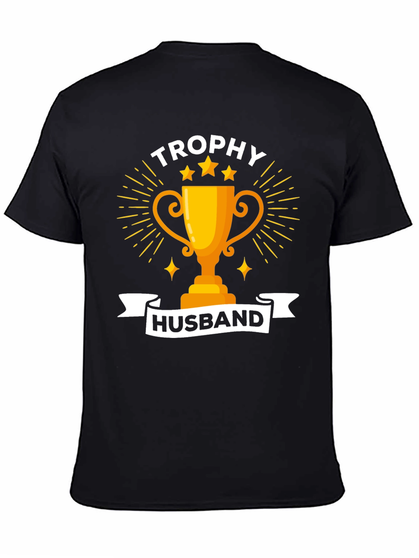 Trophy Husband Graphic Tee - Black Cotton Blend