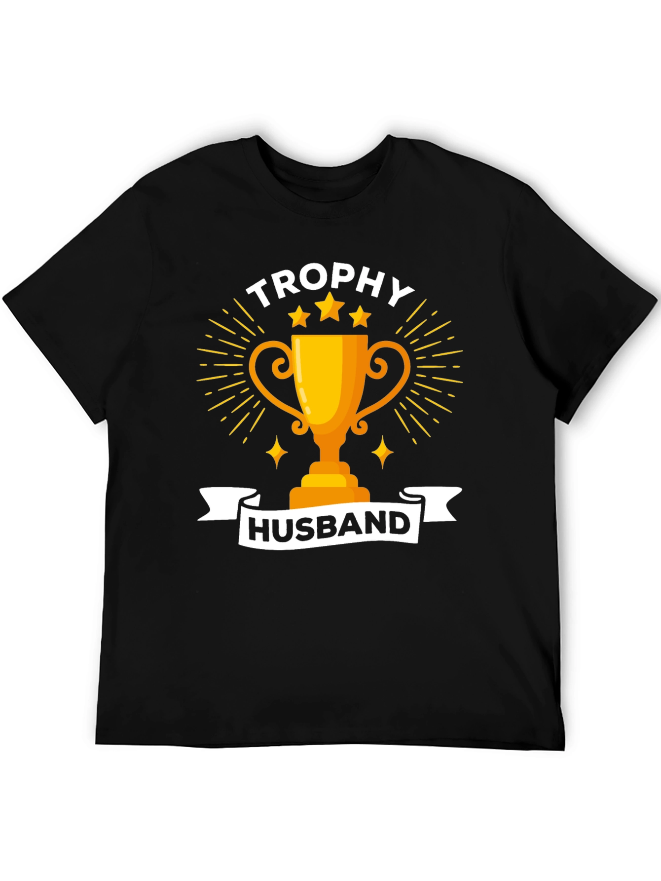 Trophy Husband Graphic Tee - Black Cotton Blend