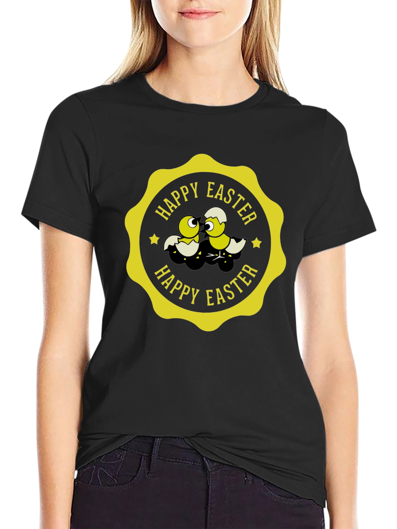 Happy Easter Chick T-Shirt - Novelty Holiday Tee