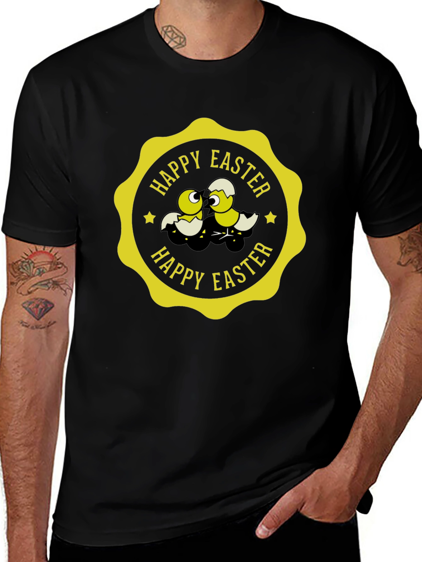 Happy Easter Chick T-Shirt - Novelty Holiday Tee