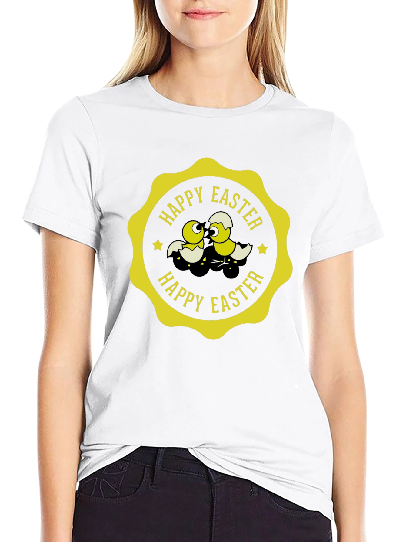 Happy Easter Chick T-Shirt - Novelty Holiday Tee
