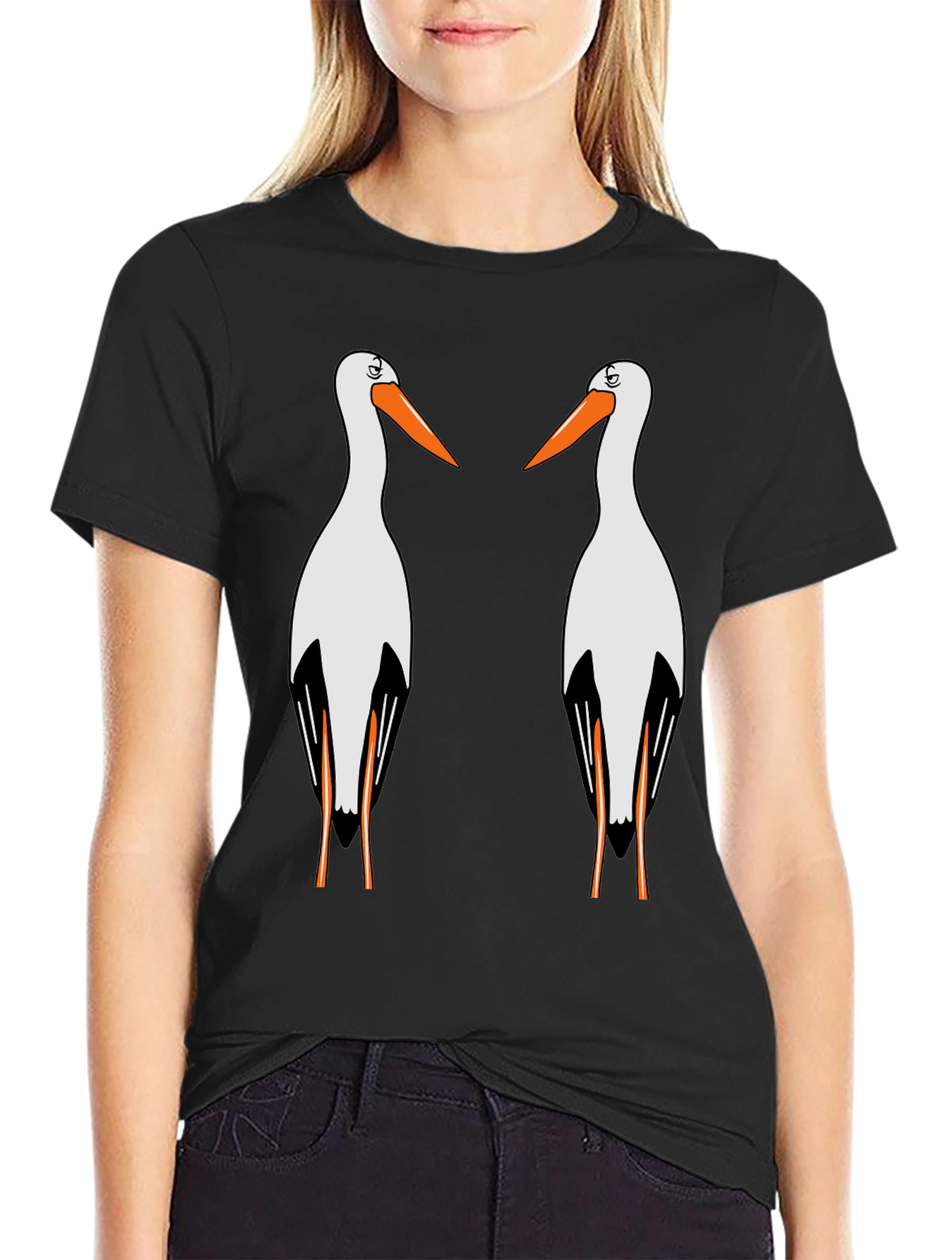 Stork Graphic T-Shirt - Quirky Bird Lover Tee