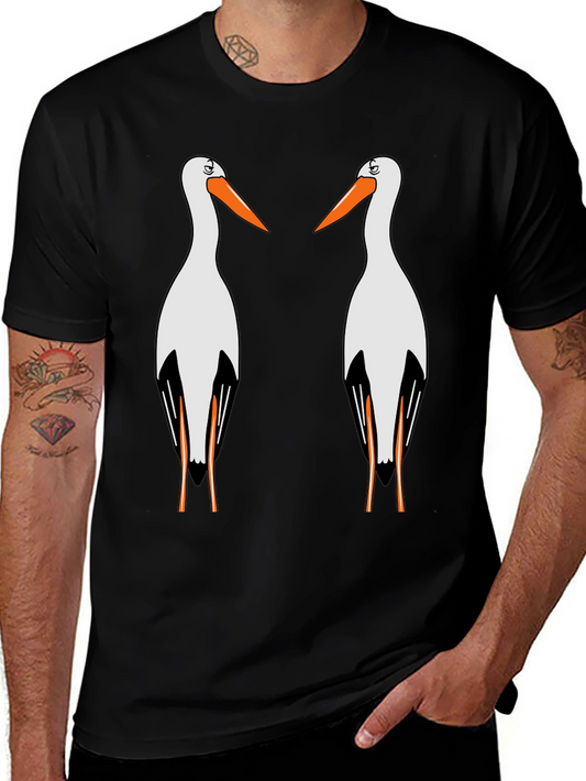 Stork Graphic T-Shirt - Quirky Bird Lover Tee