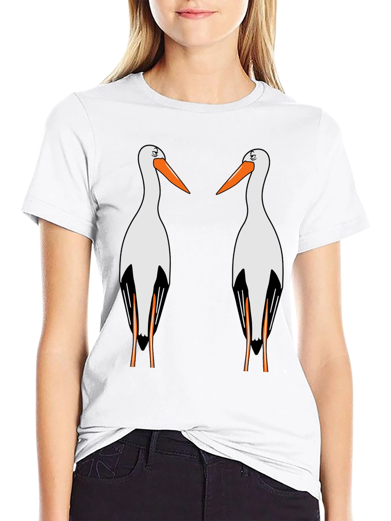 Stork Graphic T-Shirt - Quirky Bird Lover Tee