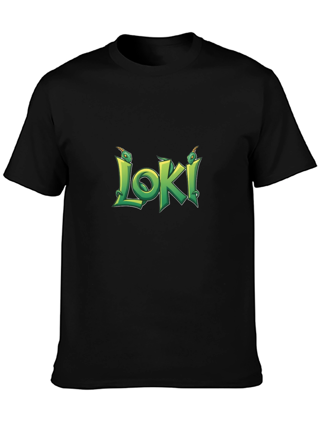 Loki Black T-Shirt - Serpent Design