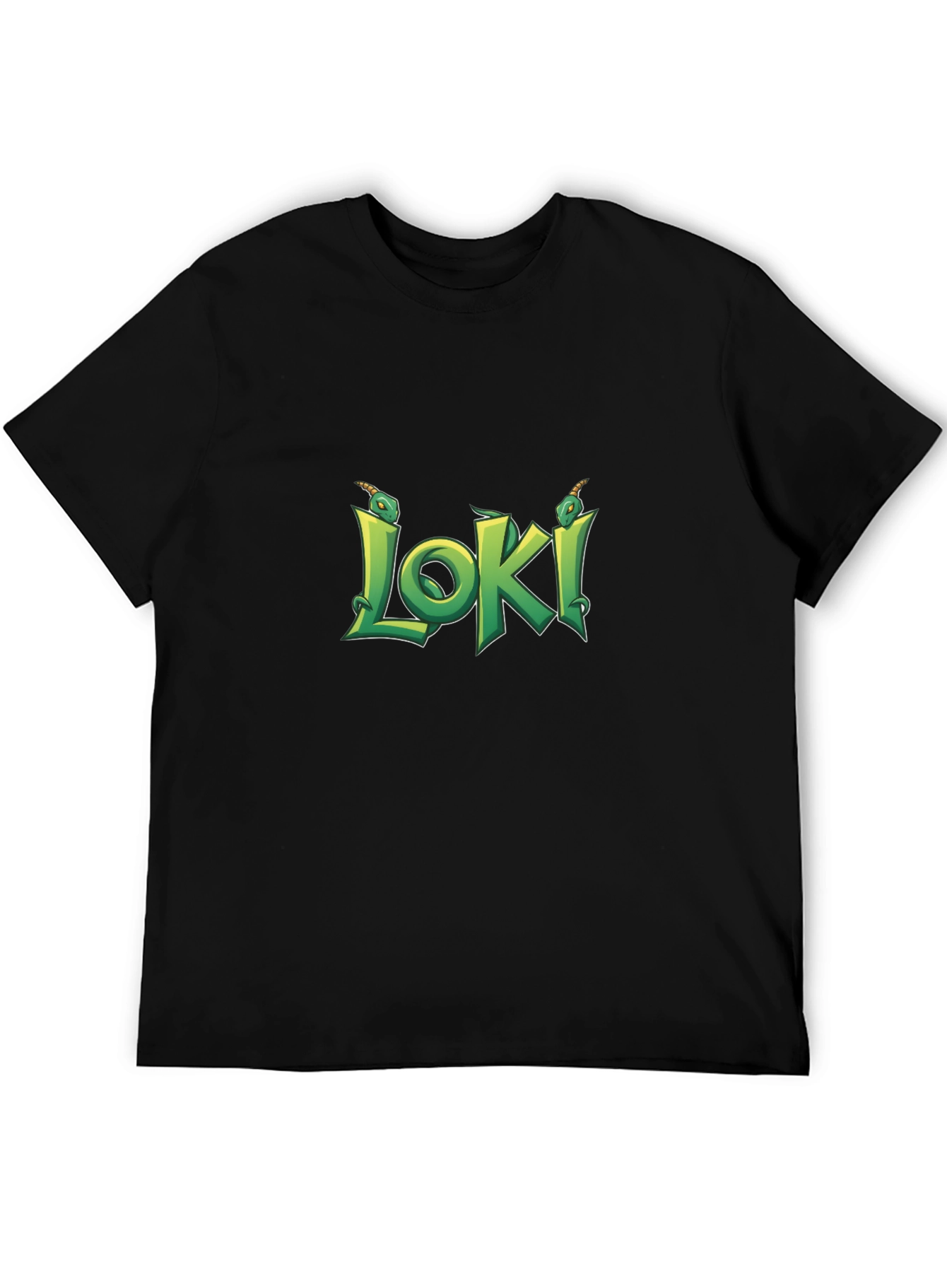 Loki Black T-Shirt - Serpent Design