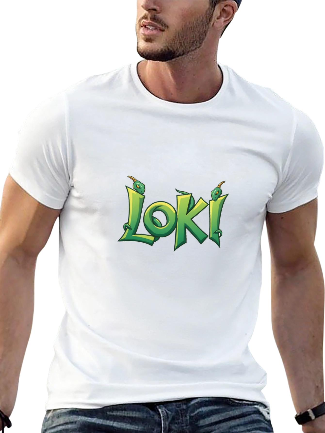 Loki Black T-Shirt - Serpent Design
