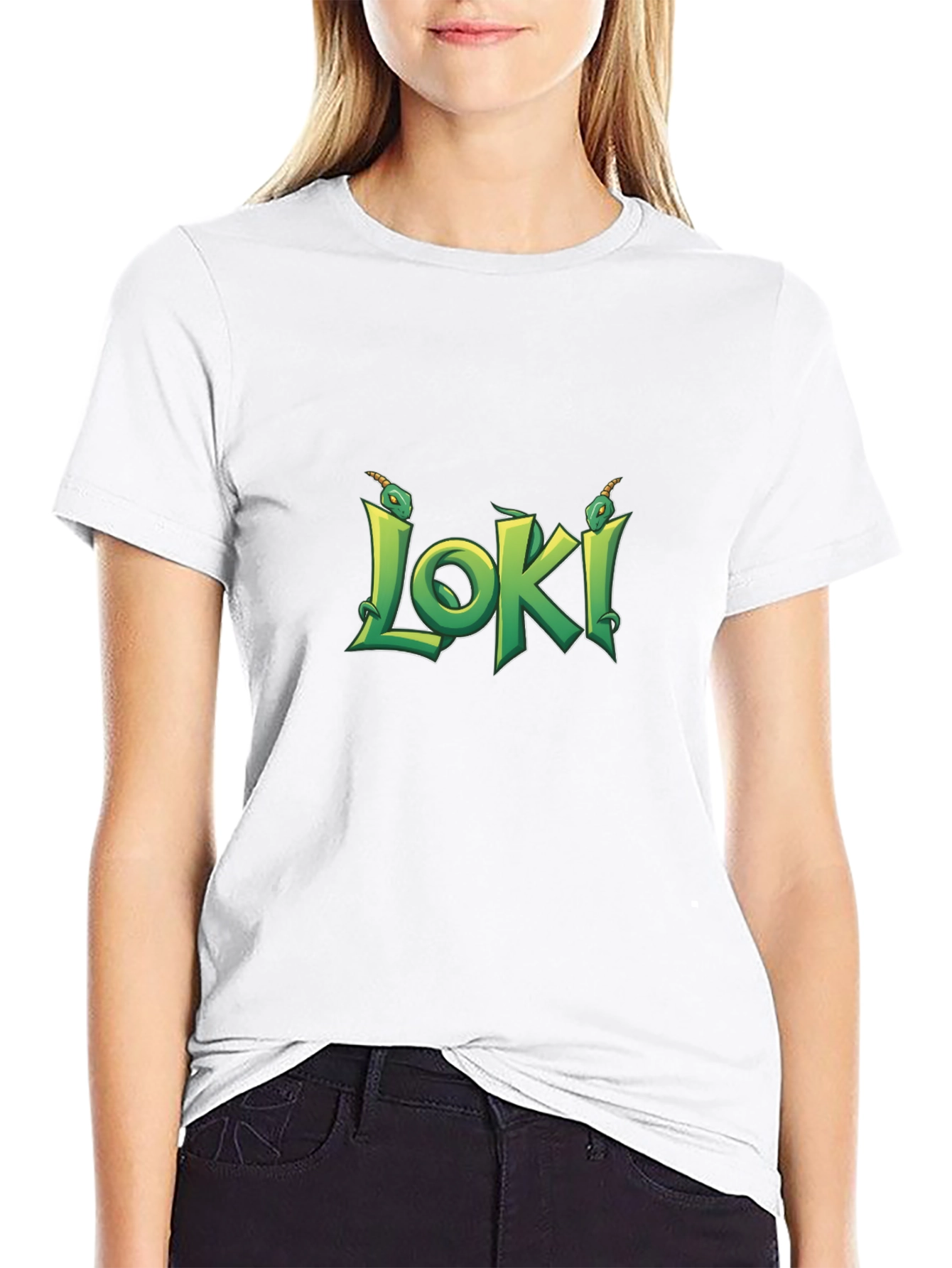 Loki Black T-Shirt - Serpent Design