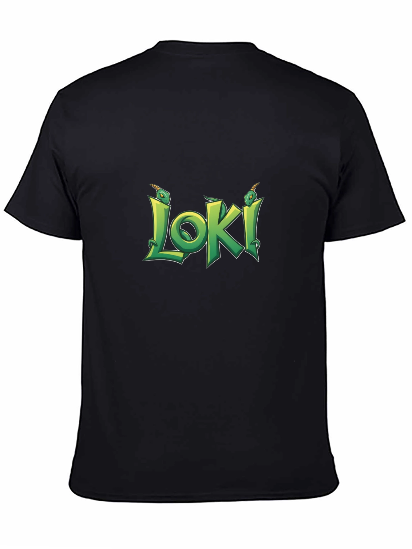 Loki Black T-Shirt - Serpent Design