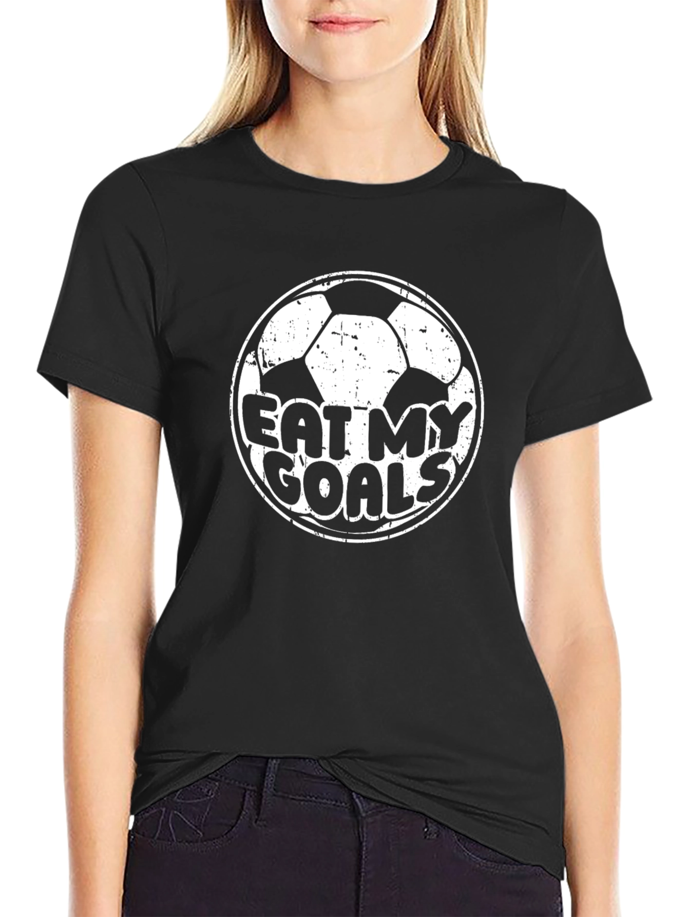 Eat My Goals Soccer T-Shirt - Black Cotton Tee