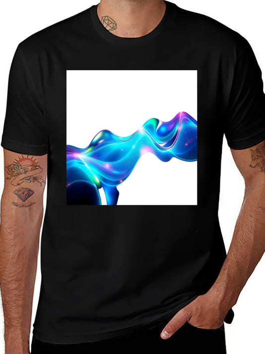 Abstract Fluid Art Black T-Shirt