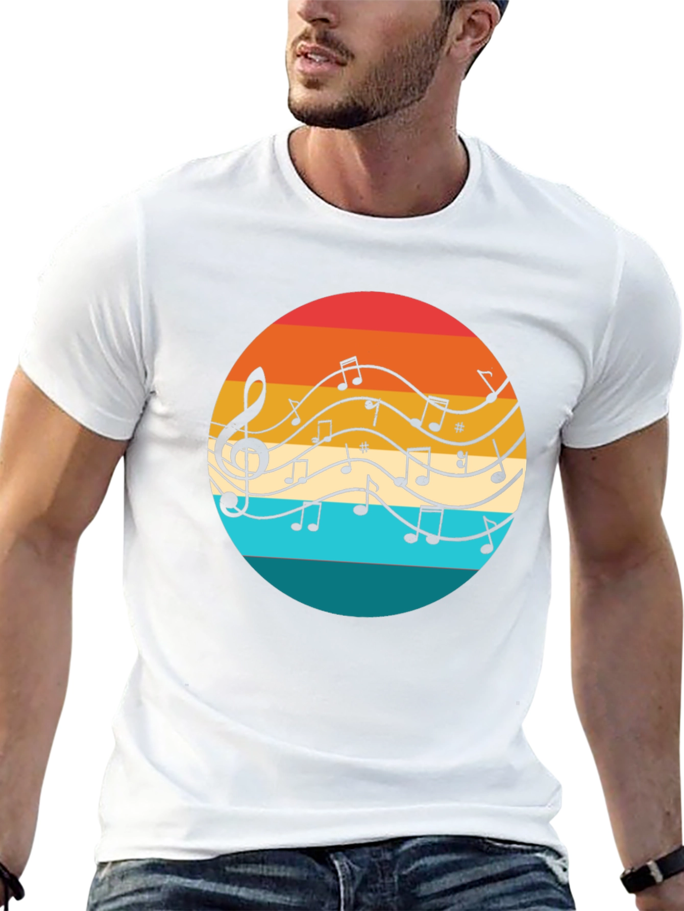 Retro Music Notes Graphic Tee