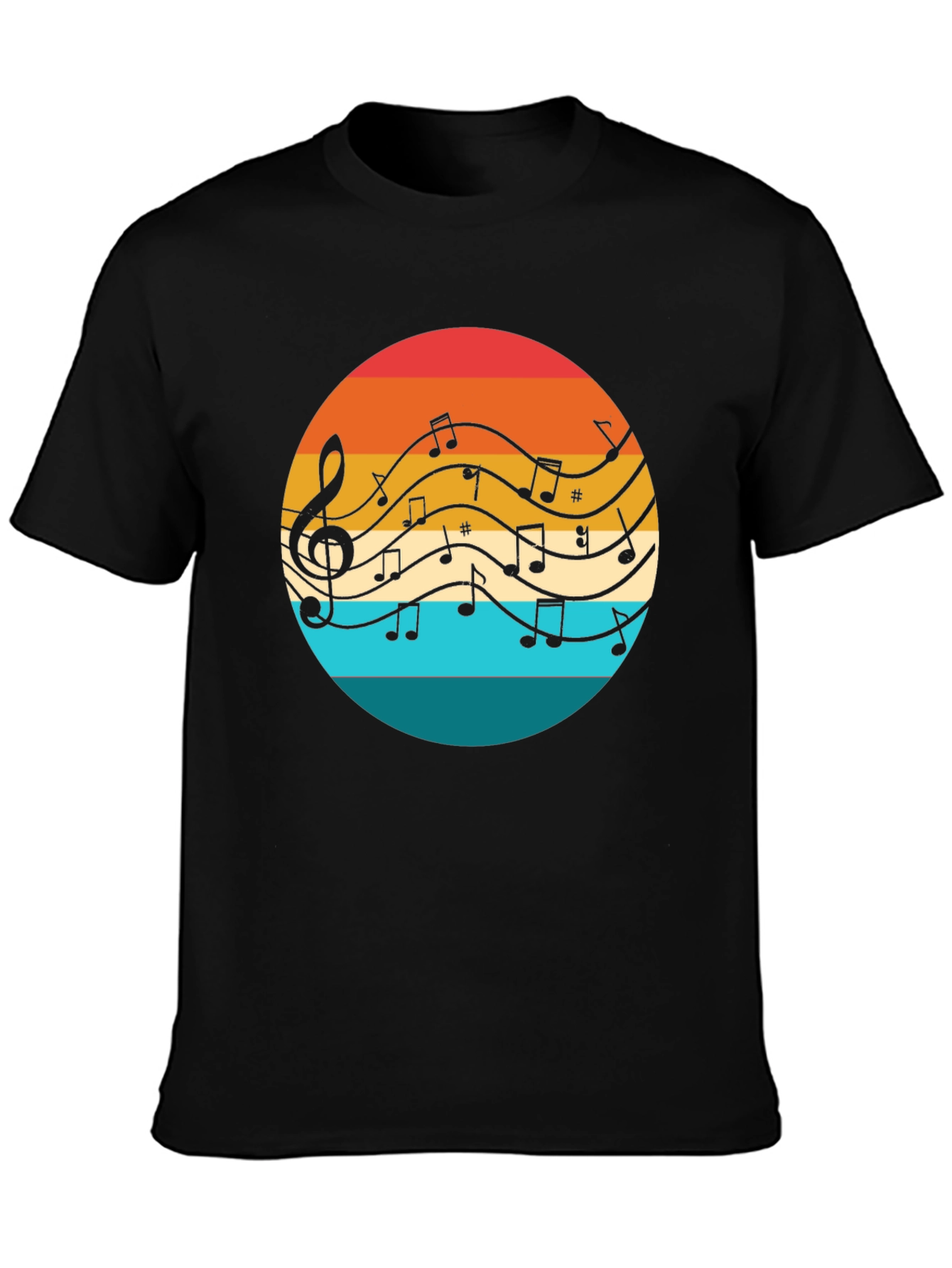 Retro Music Notes Graphic Tee