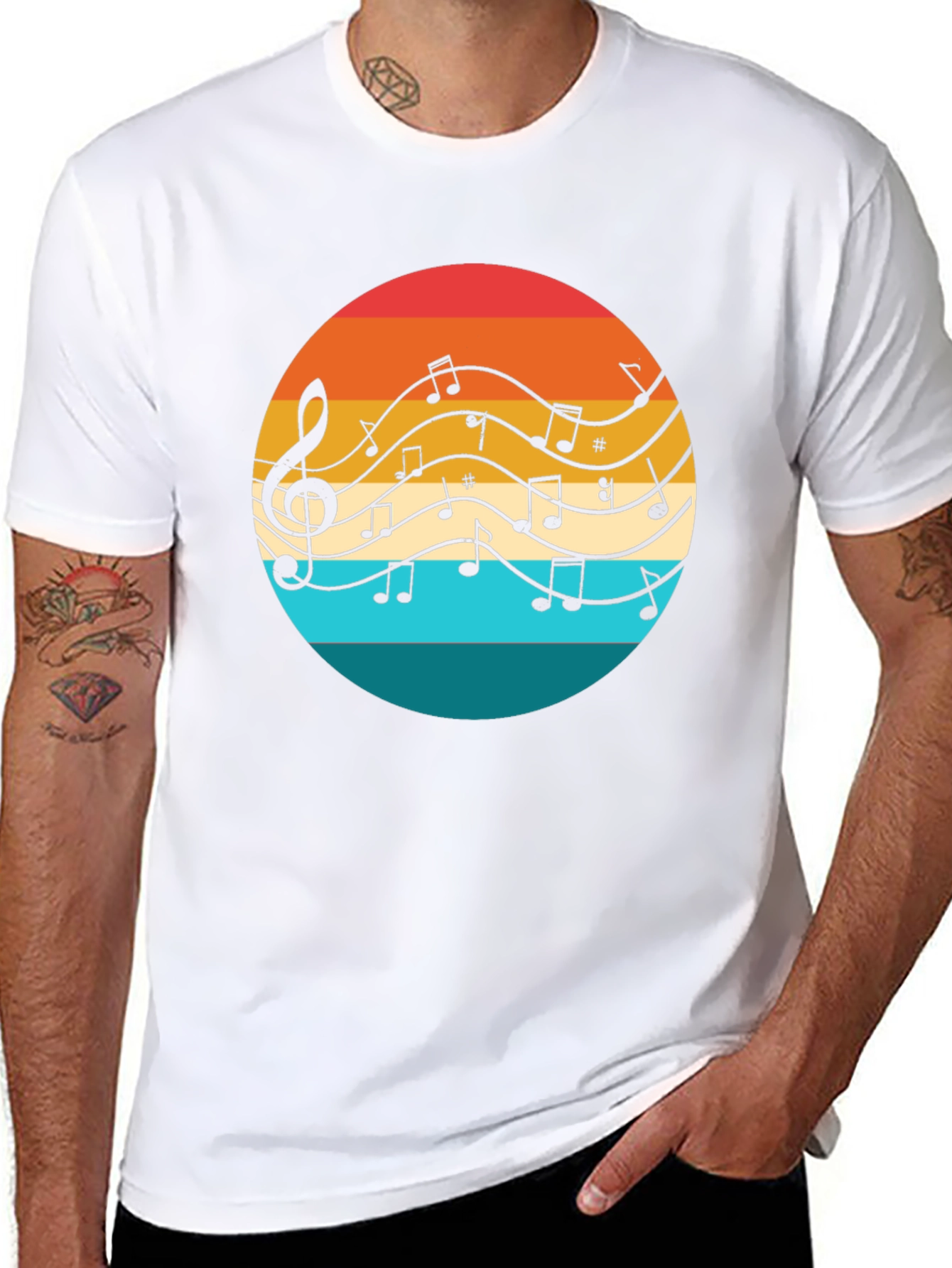 Retro Music Notes Graphic Tee