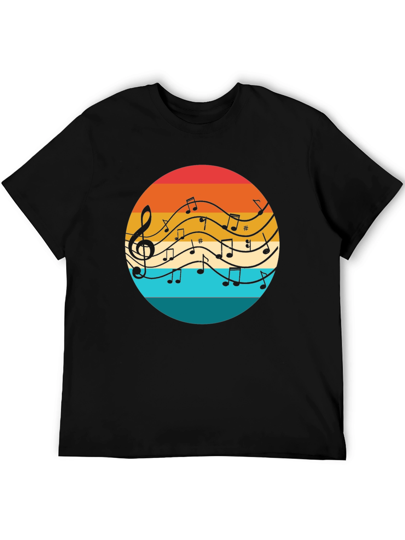 Retro Music Notes Graphic Tee