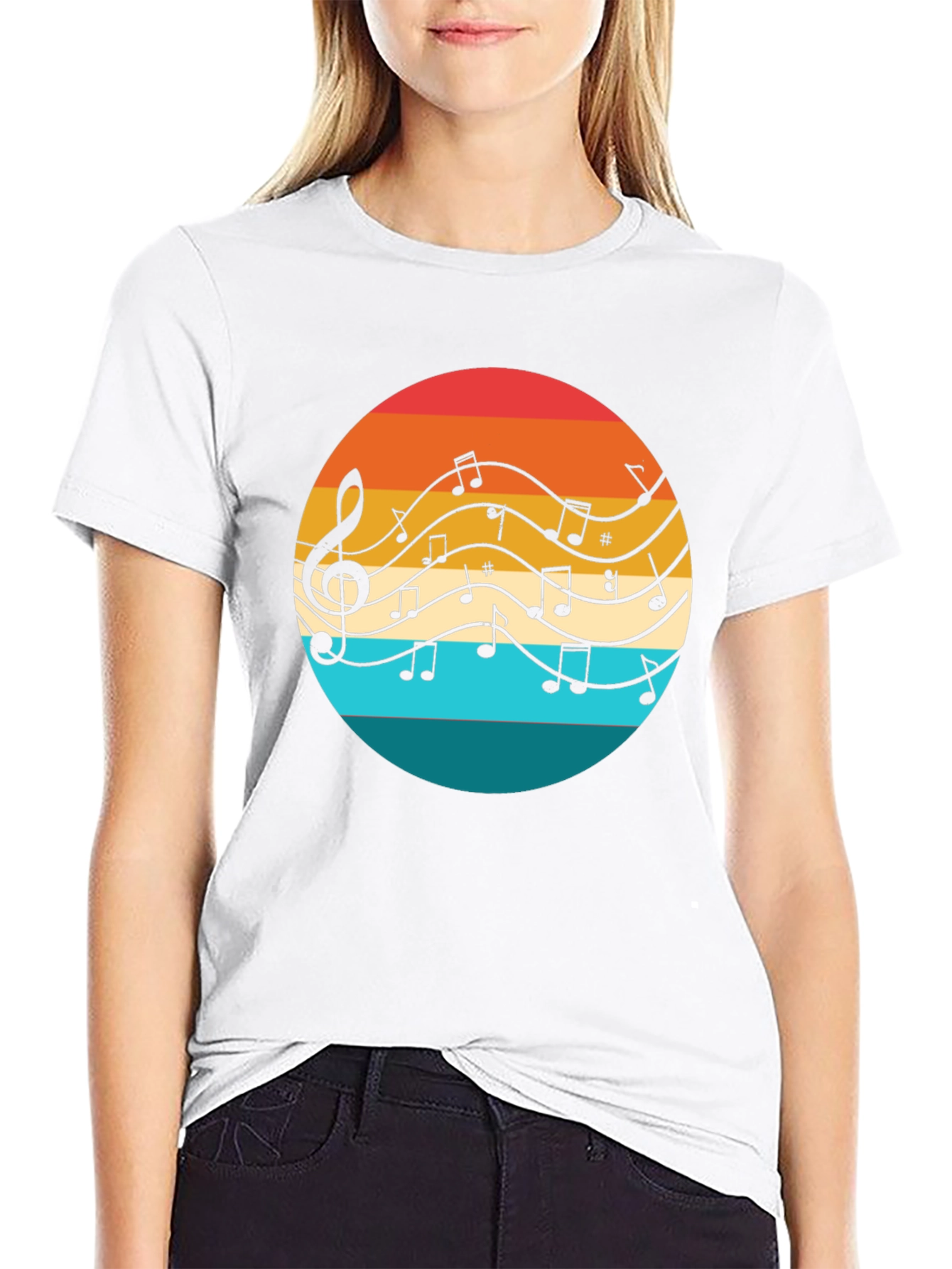 Retro Music Notes Graphic Tee