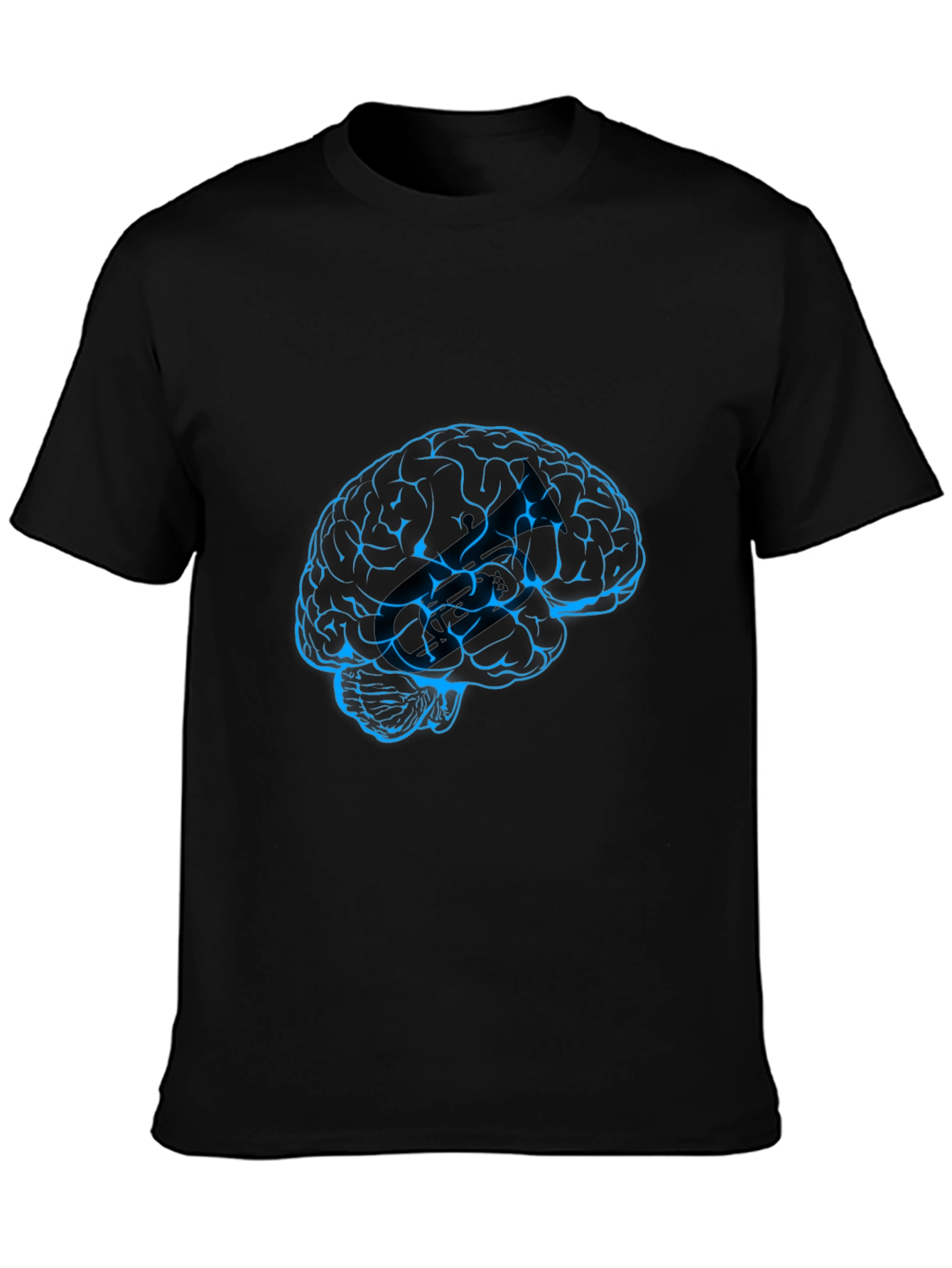Brain Graphic Tee - Black Crew Neck T-Shirt