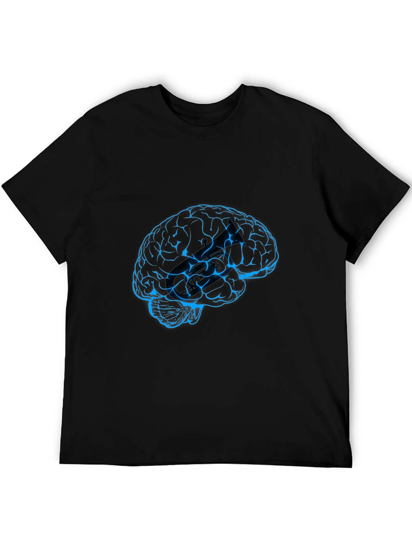 Brain Graphic Tee - Black Crew Neck T-Shirt
