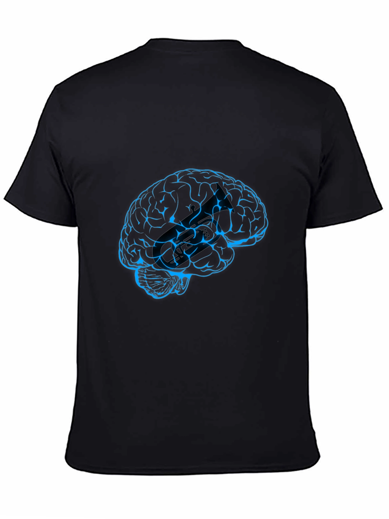 Brain Graphic Tee - Black Crew Neck T-Shirt