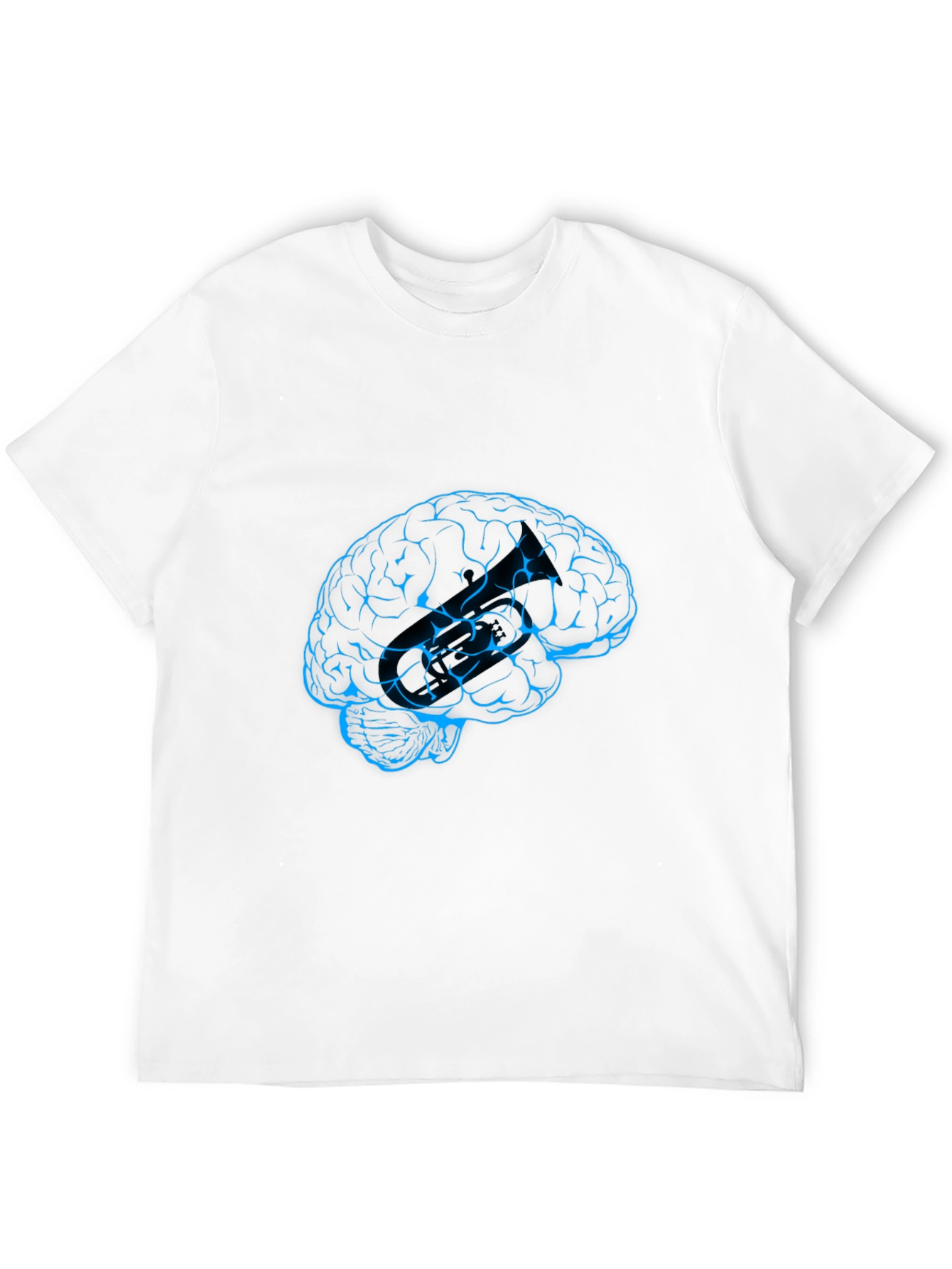 Brain Graphic Tee - Black Crew Neck T-Shirt