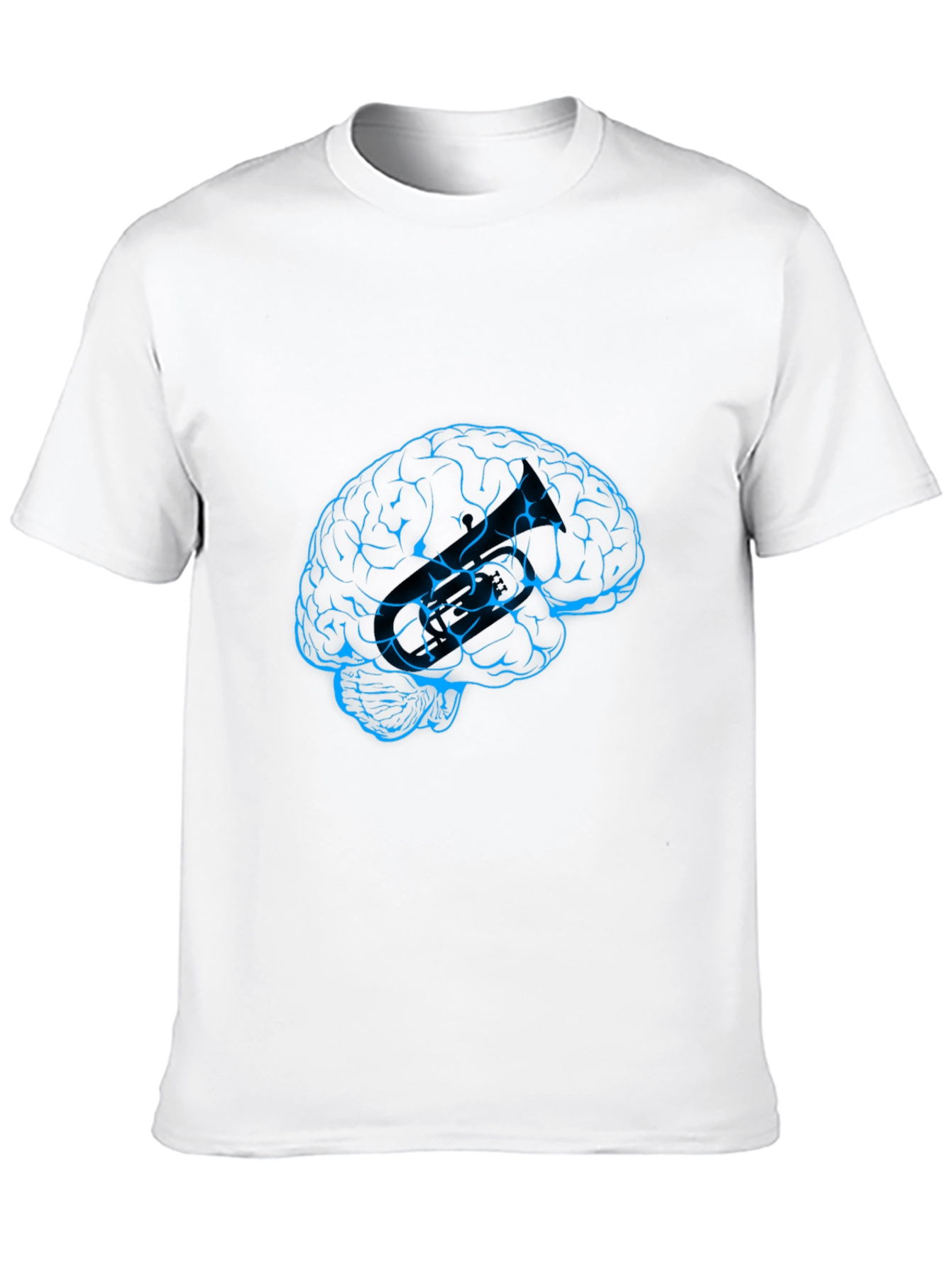 Brain Graphic Tee - Black Crew Neck T-Shirt