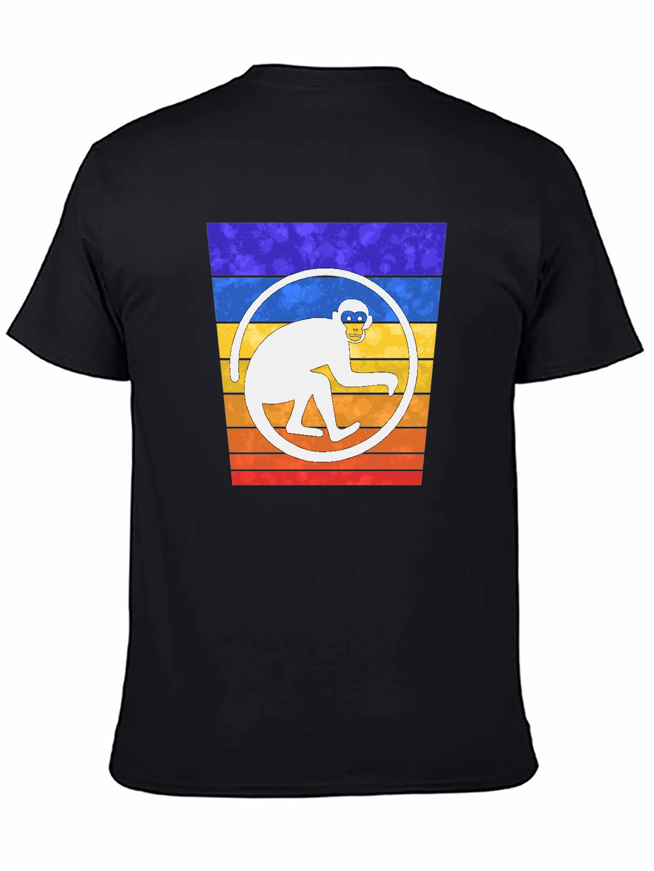 Retro Monkey Circle Graphic T-Shirt