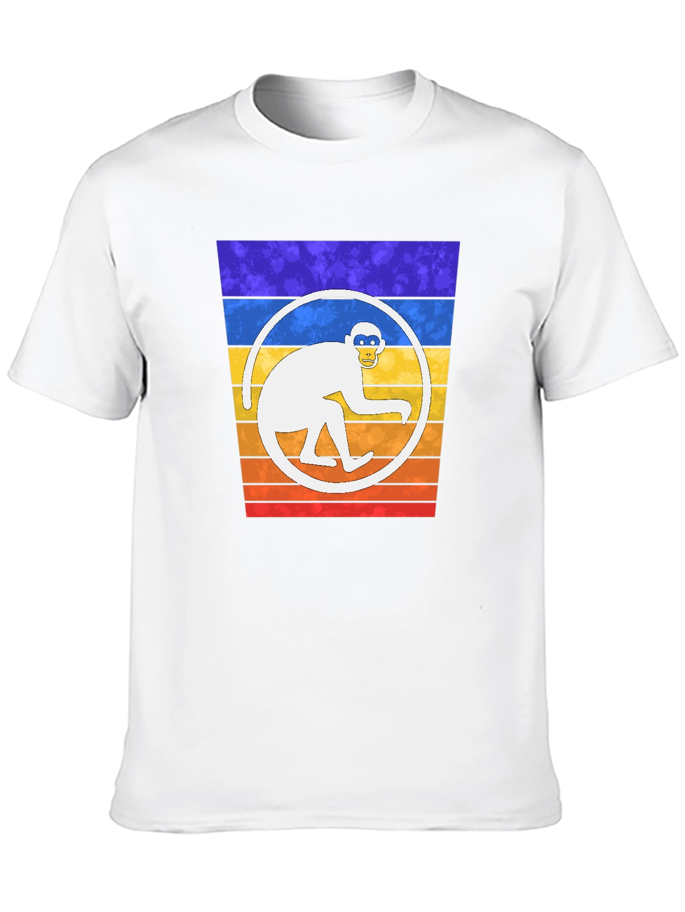Retro Monkey Circle Graphic T-Shirt