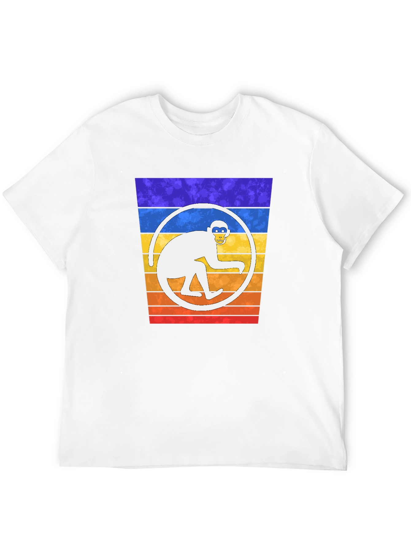 Retro Monkey Circle Graphic T-Shirt