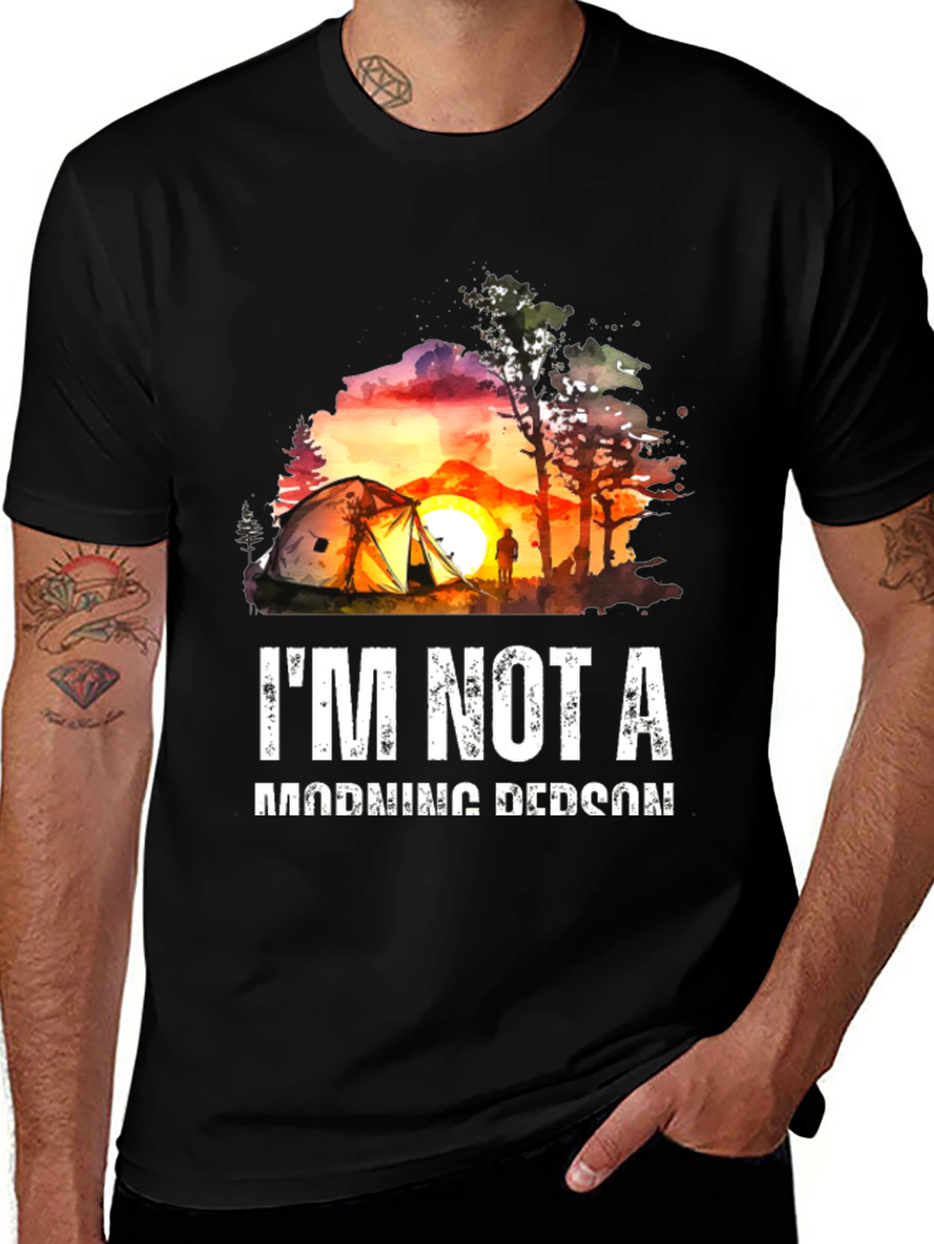 Camping Sunset T-Shirt - Not a Morning Person