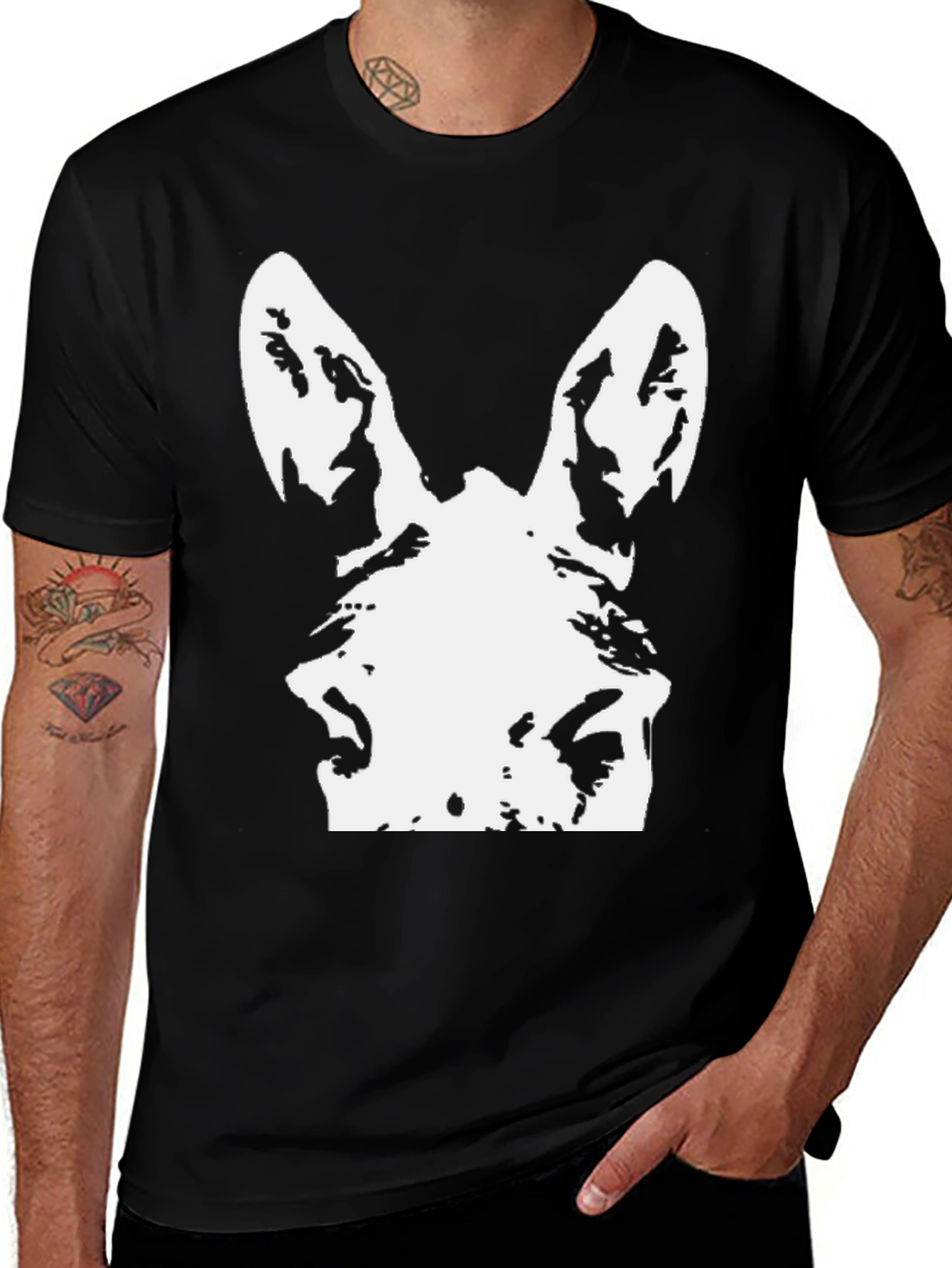 Donkey Graphic Tee - Black Casual T-Shirt