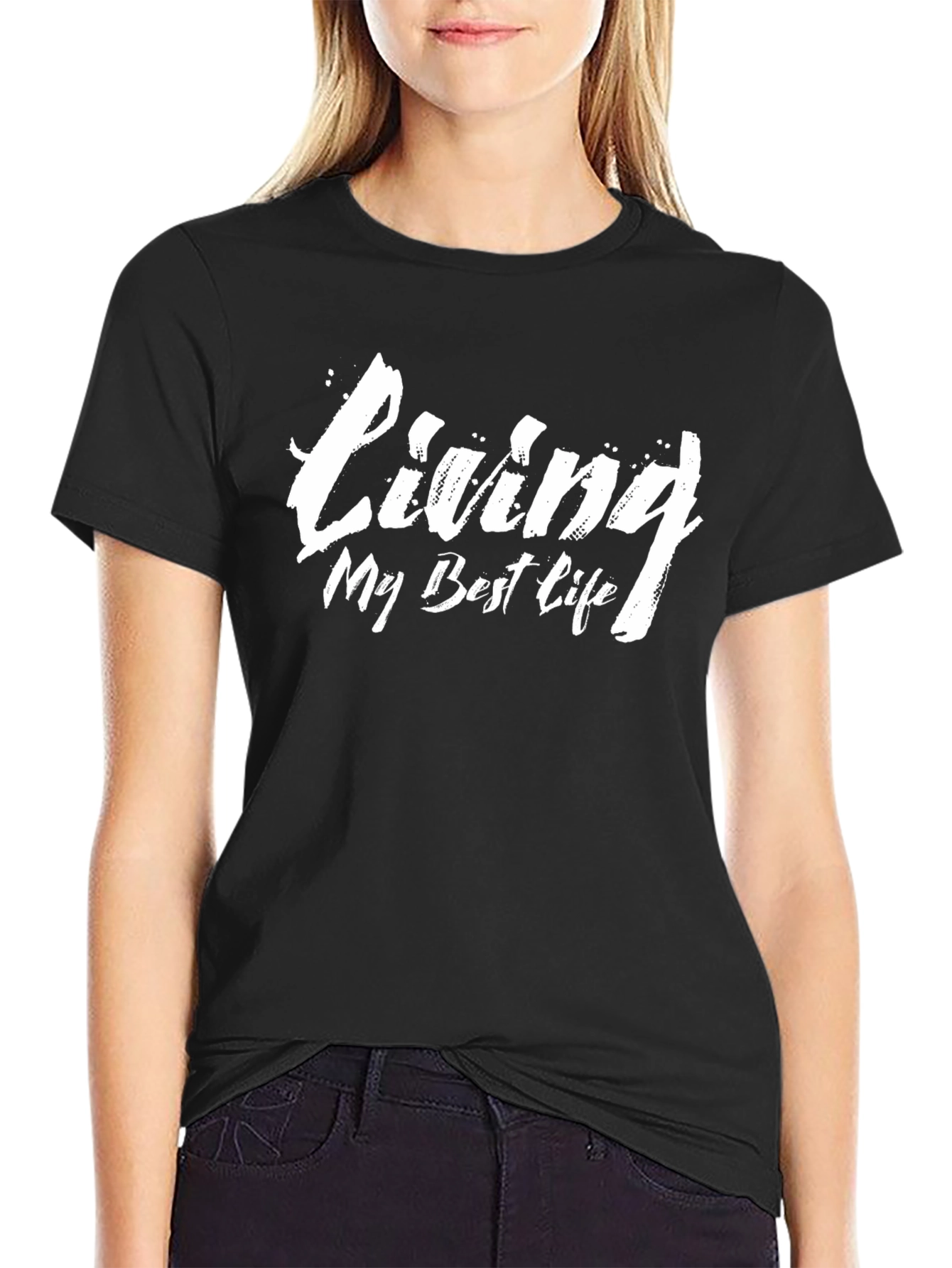 Living My Best Life Black Graphic Tee