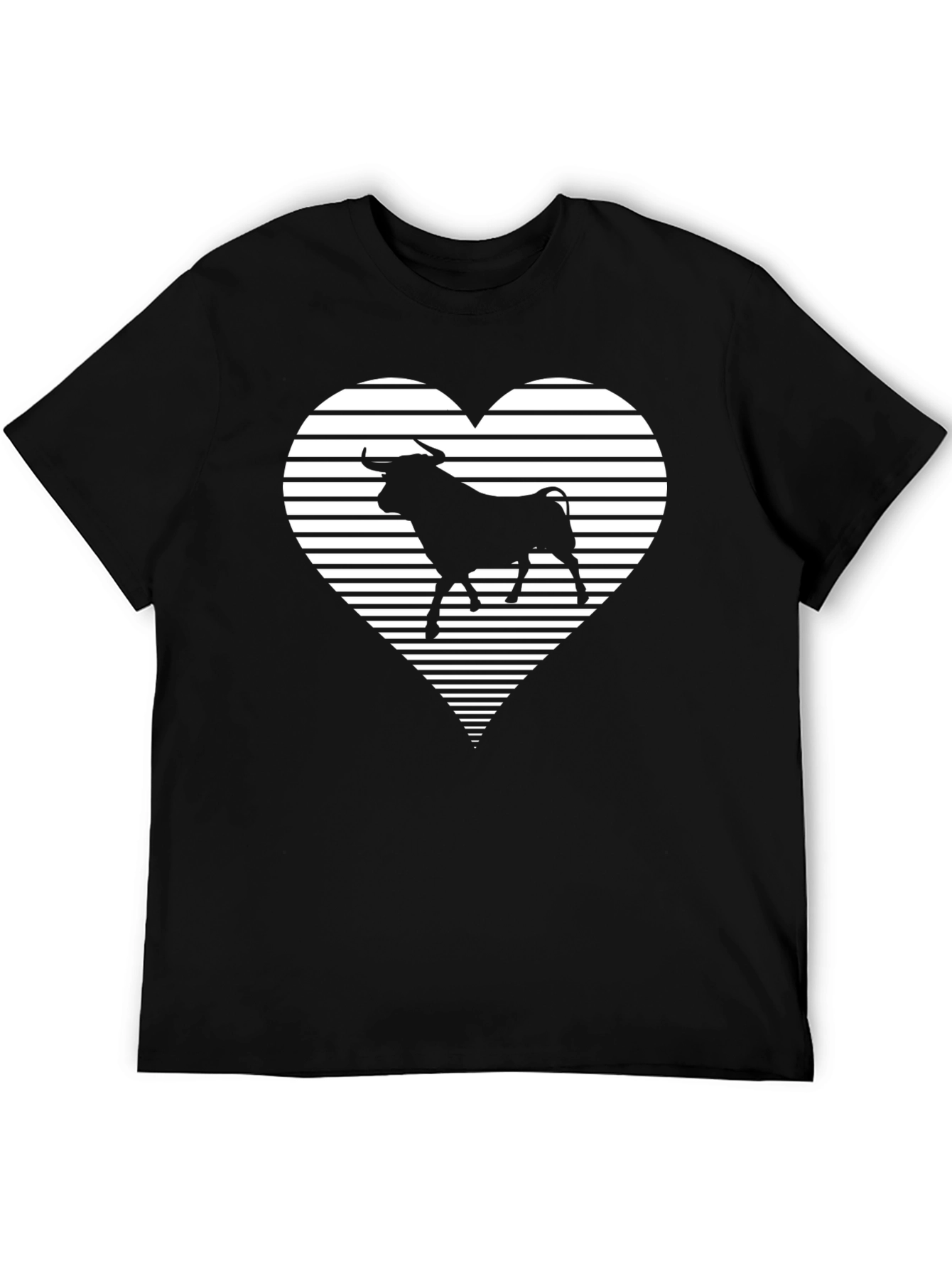 Bull Heart Graphic T-Shirt - Stylish Mens Tee