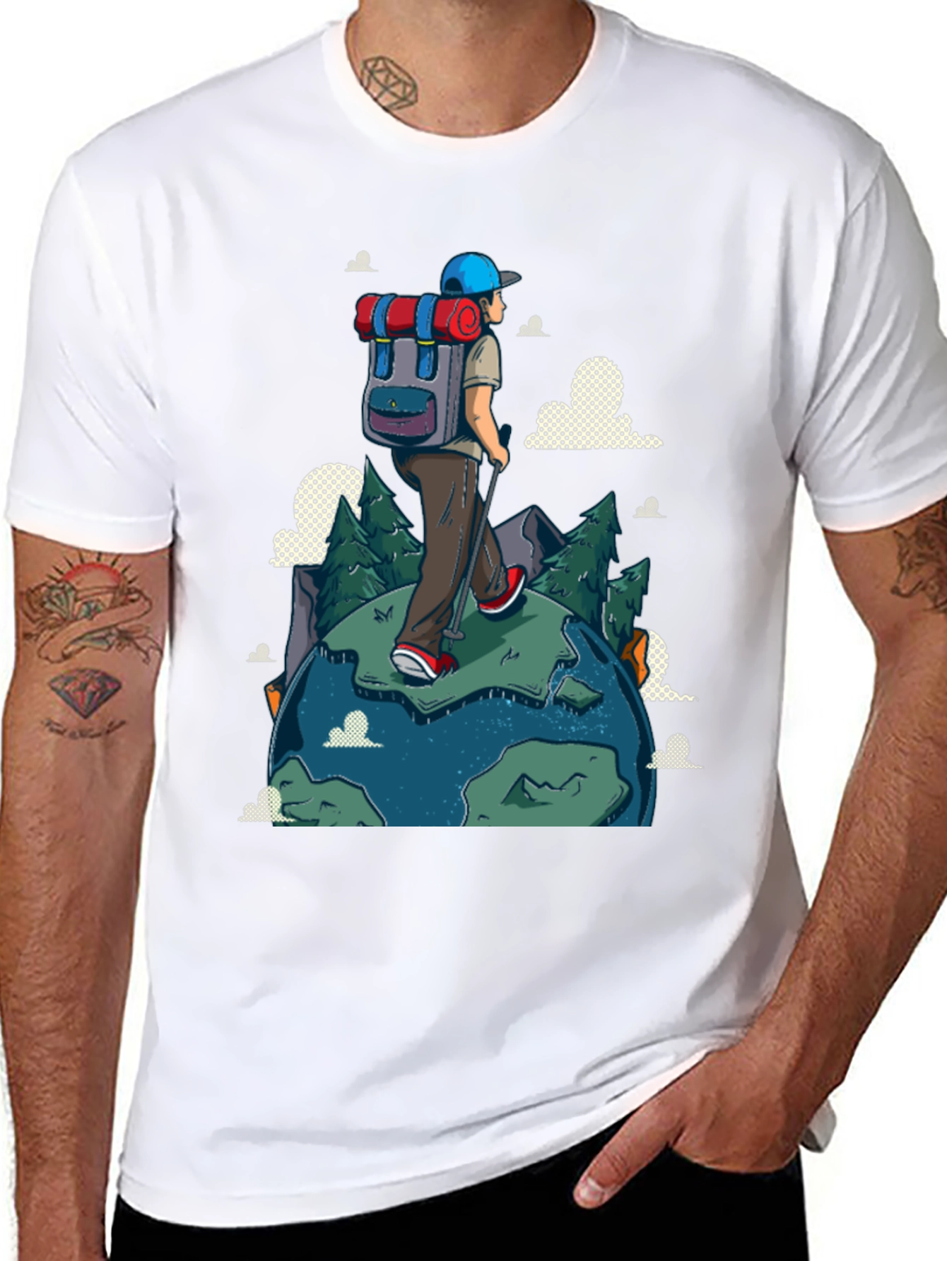 Hiker Graphic Print Black T-Shirt
