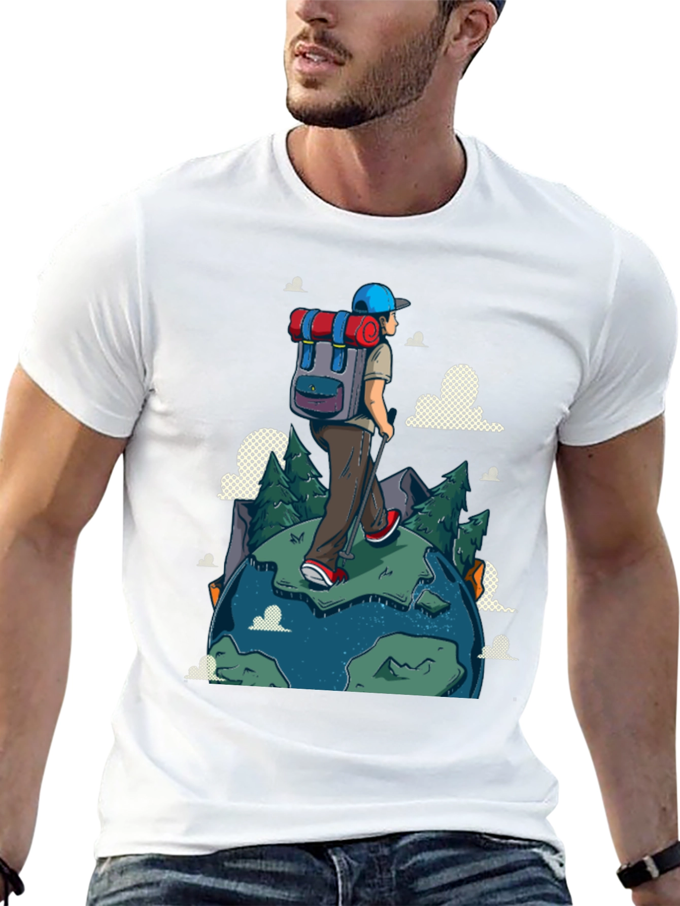 Hiker Graphic Print Black T-Shirt