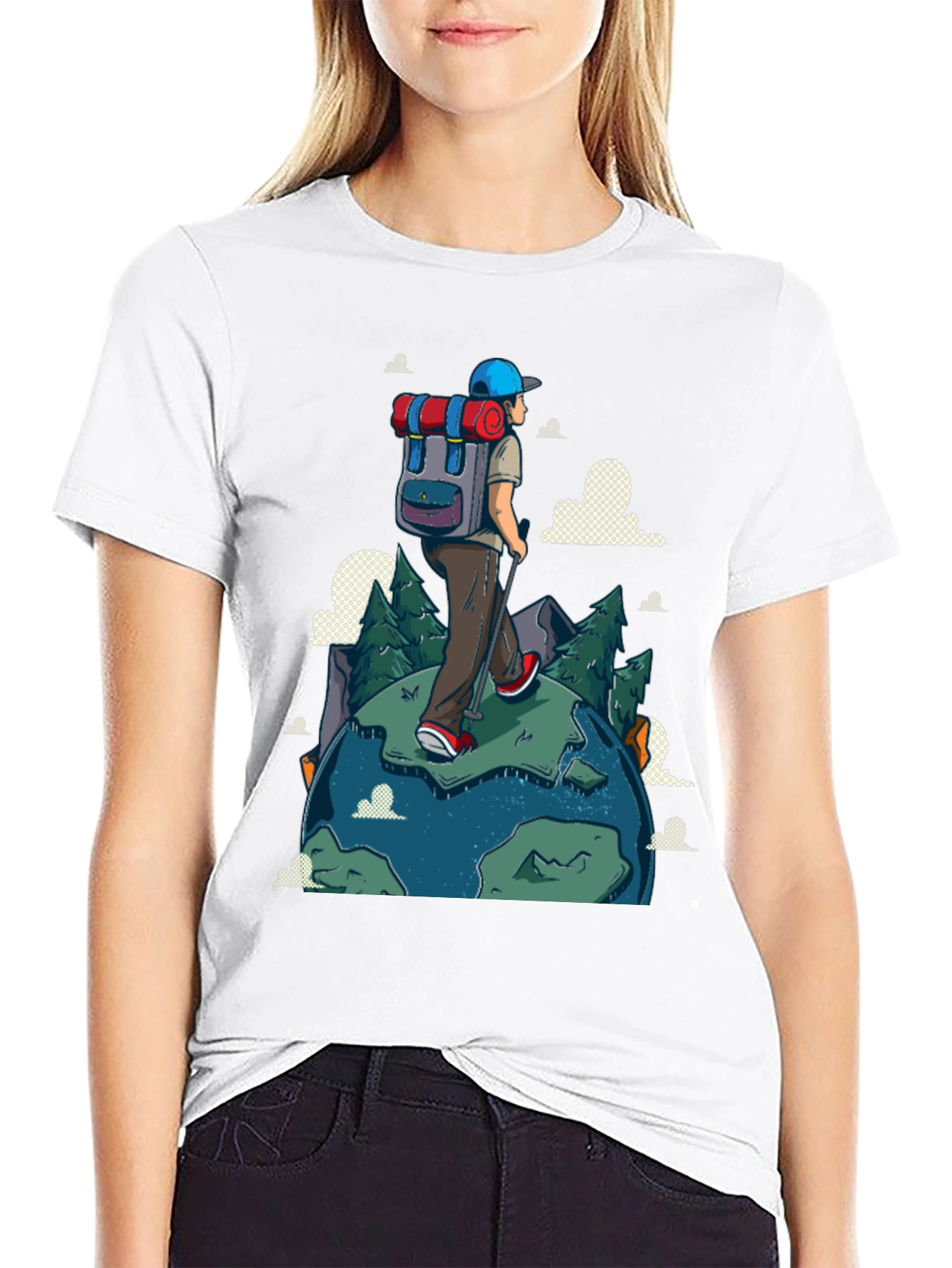 Hiker Graphic Print Black T-Shirt