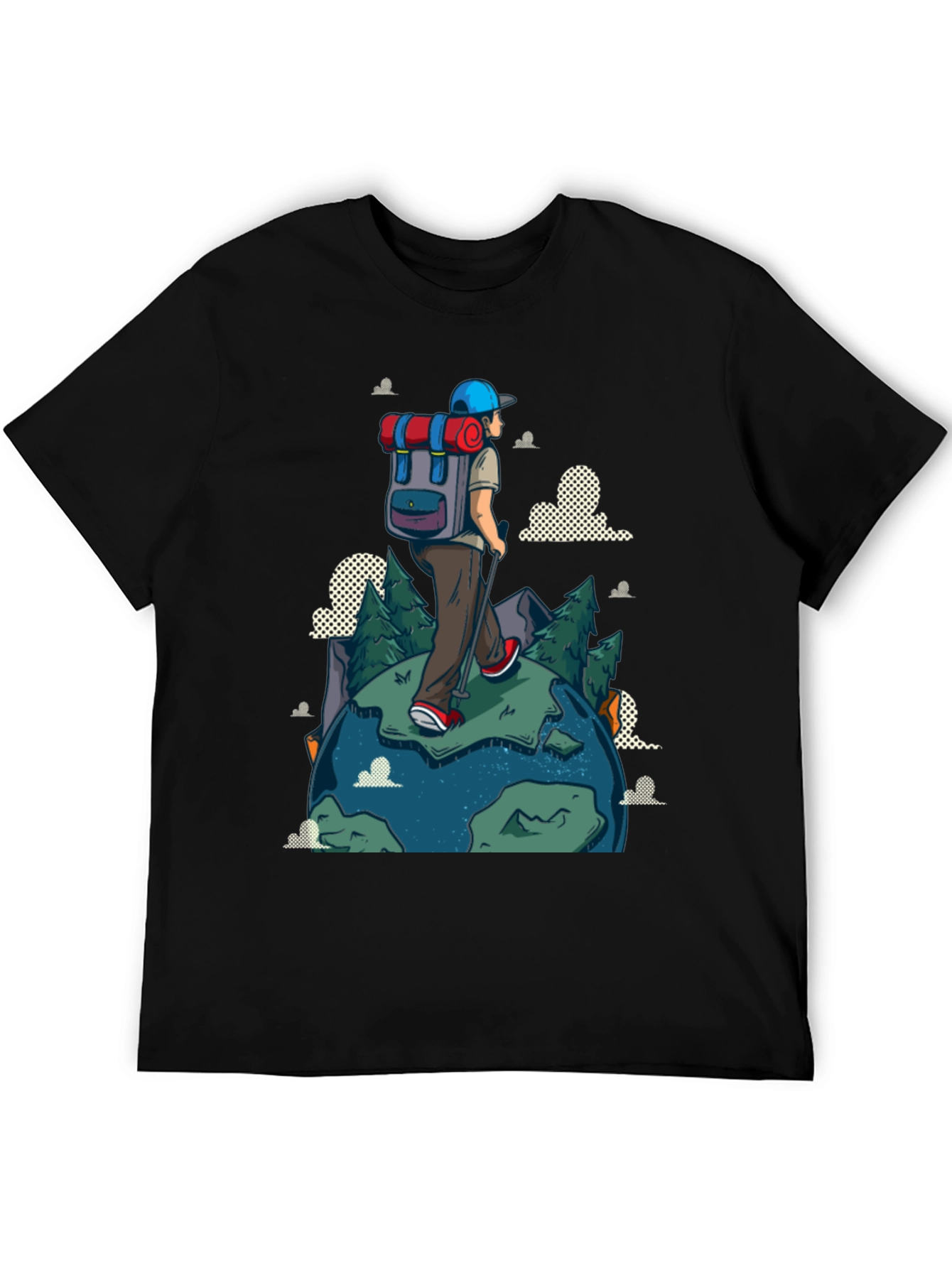 Hiker Graphic Print Black T-Shirt