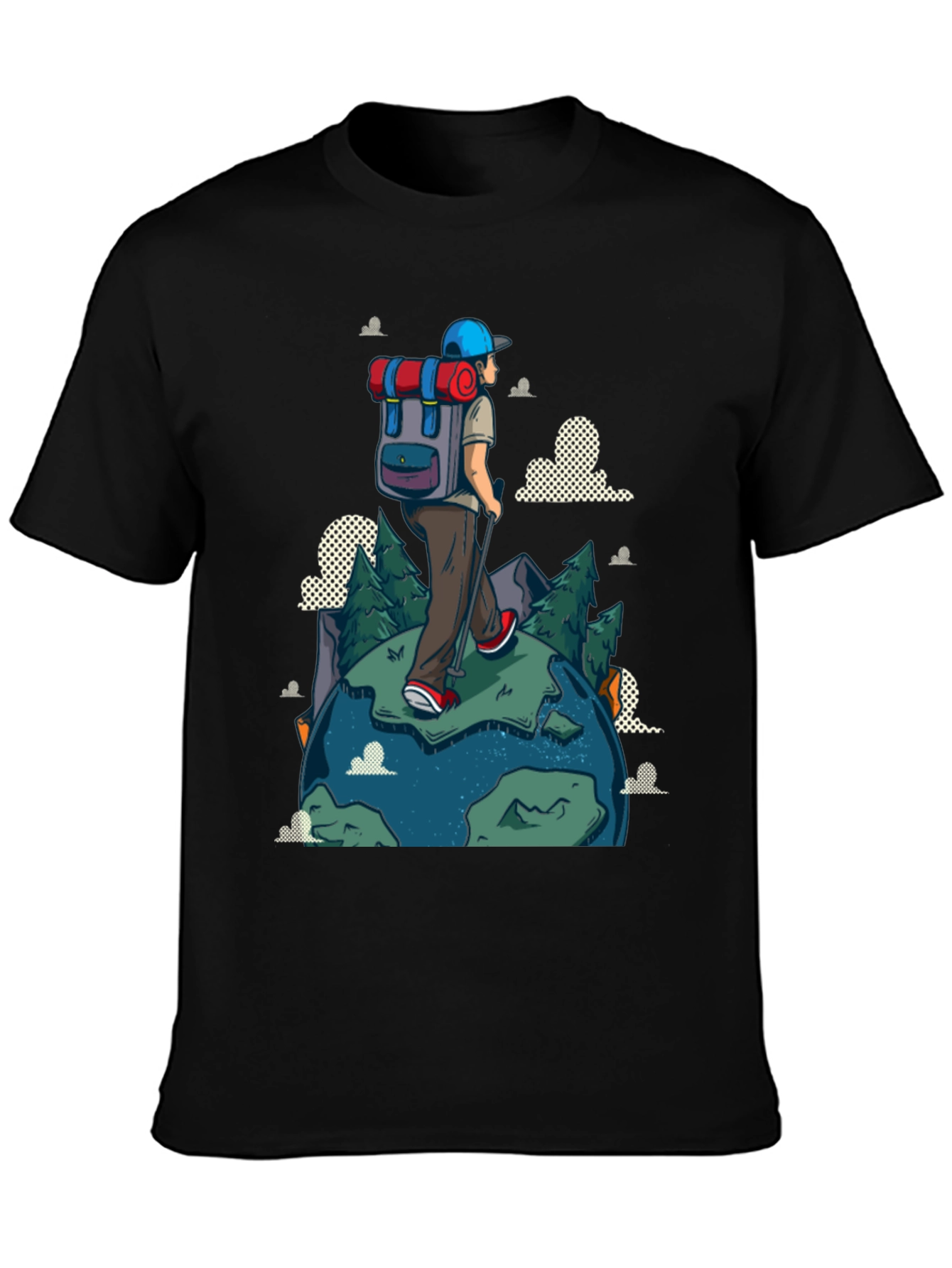 Hiker Graphic Print Black T-Shirt