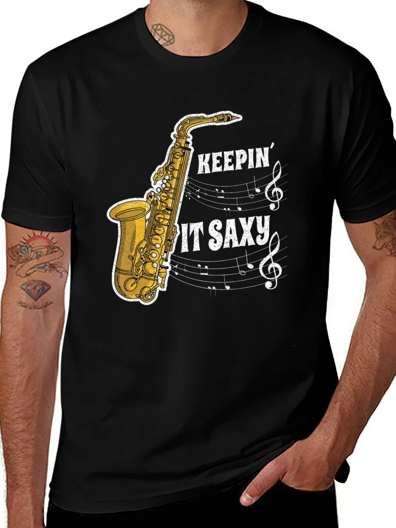 Keepin It Saxxy T-Shirt: Music Lovers Tee