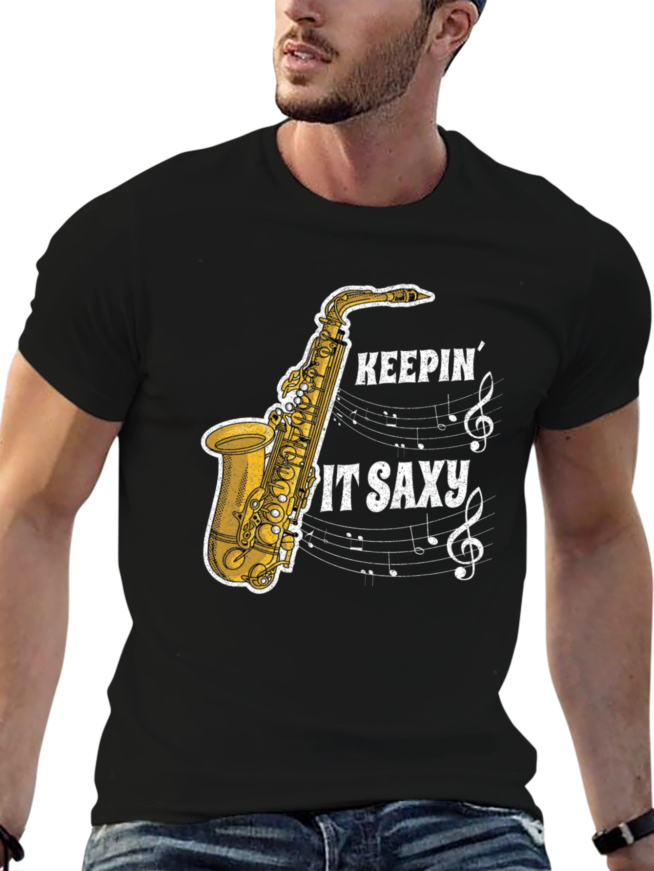 Keepin It Saxxy T-Shirt: Music Lovers Tee