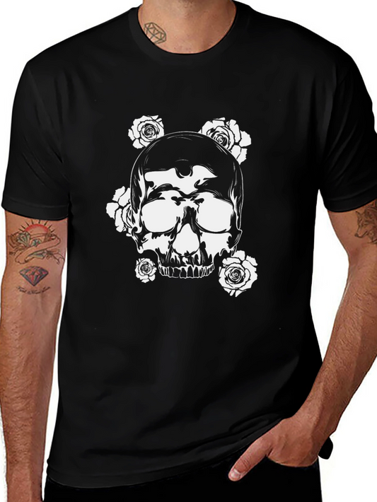 Skull and Roses Black Graphic Tee