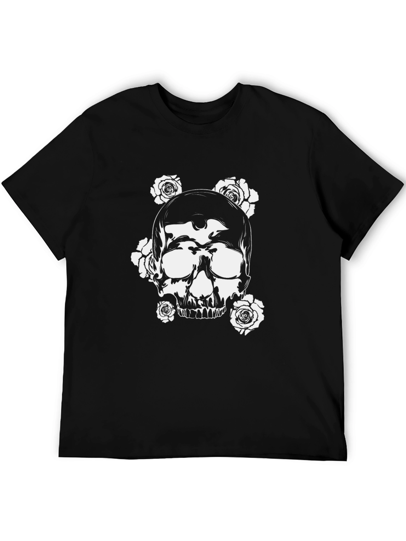 Skull and Roses Black Graphic Tee