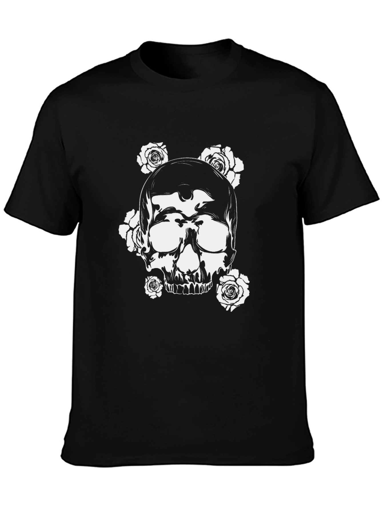 Skull and Roses Black Graphic Tee