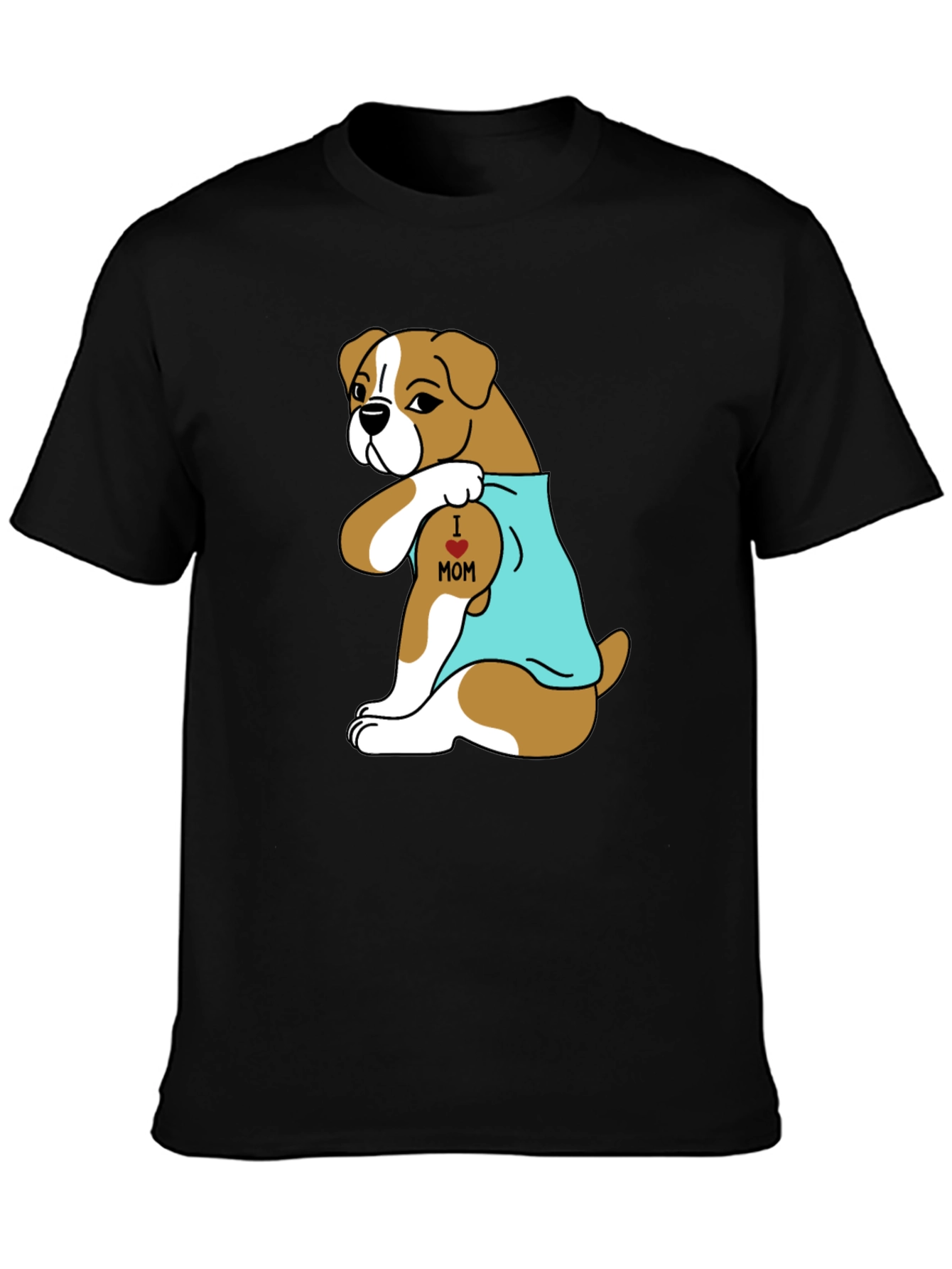 Boxer Dog I Heart Mom Tattoo T-Shirt