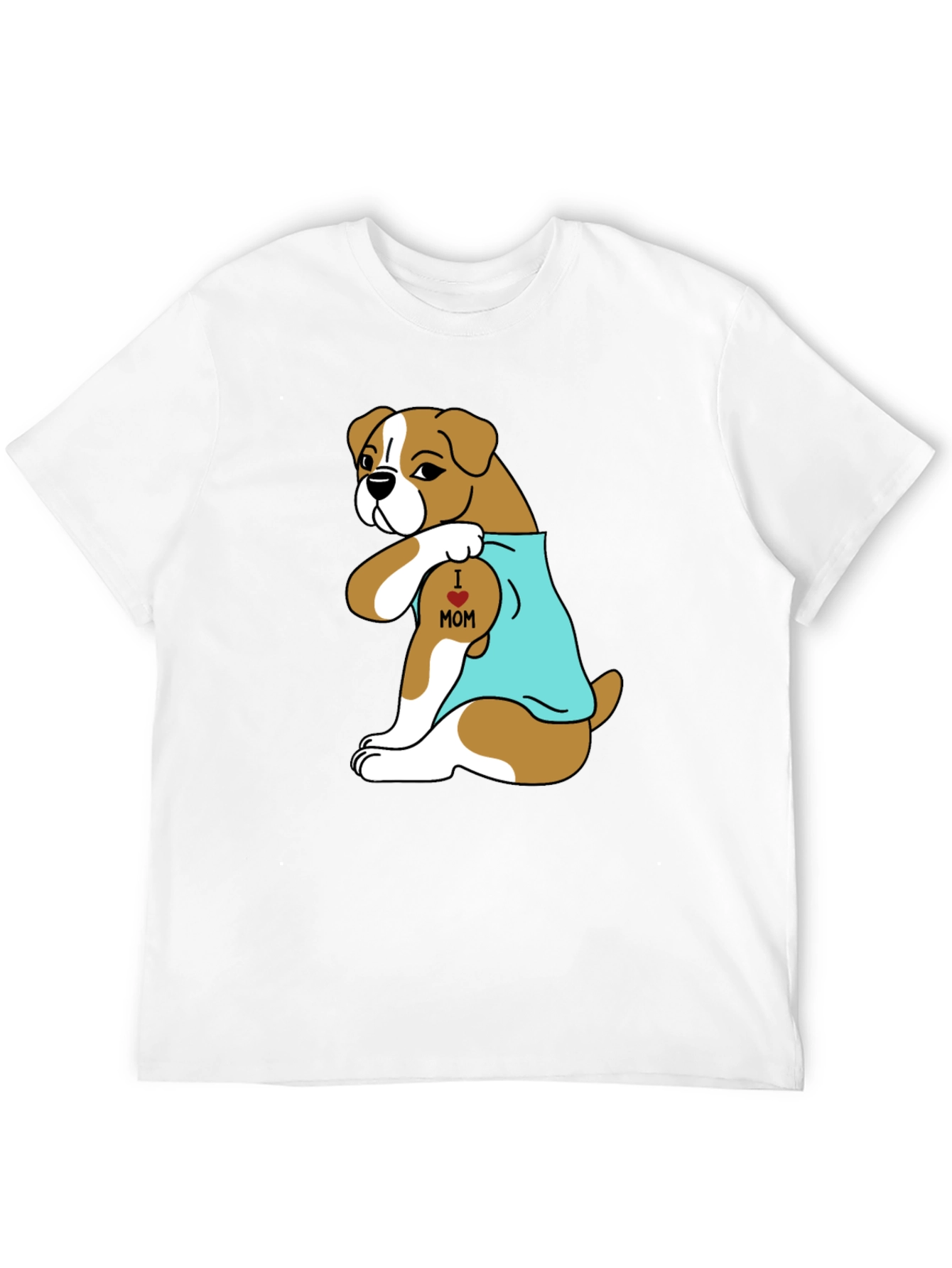 Boxer Dog I Heart Mom Tattoo T-Shirt