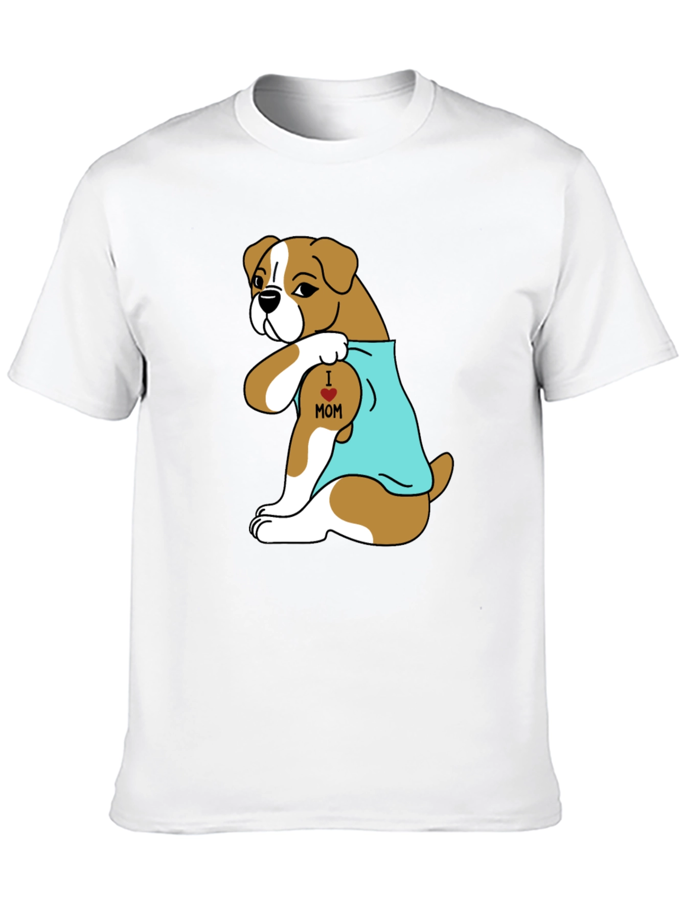 Boxer Dog I Heart Mom Tattoo T-Shirt