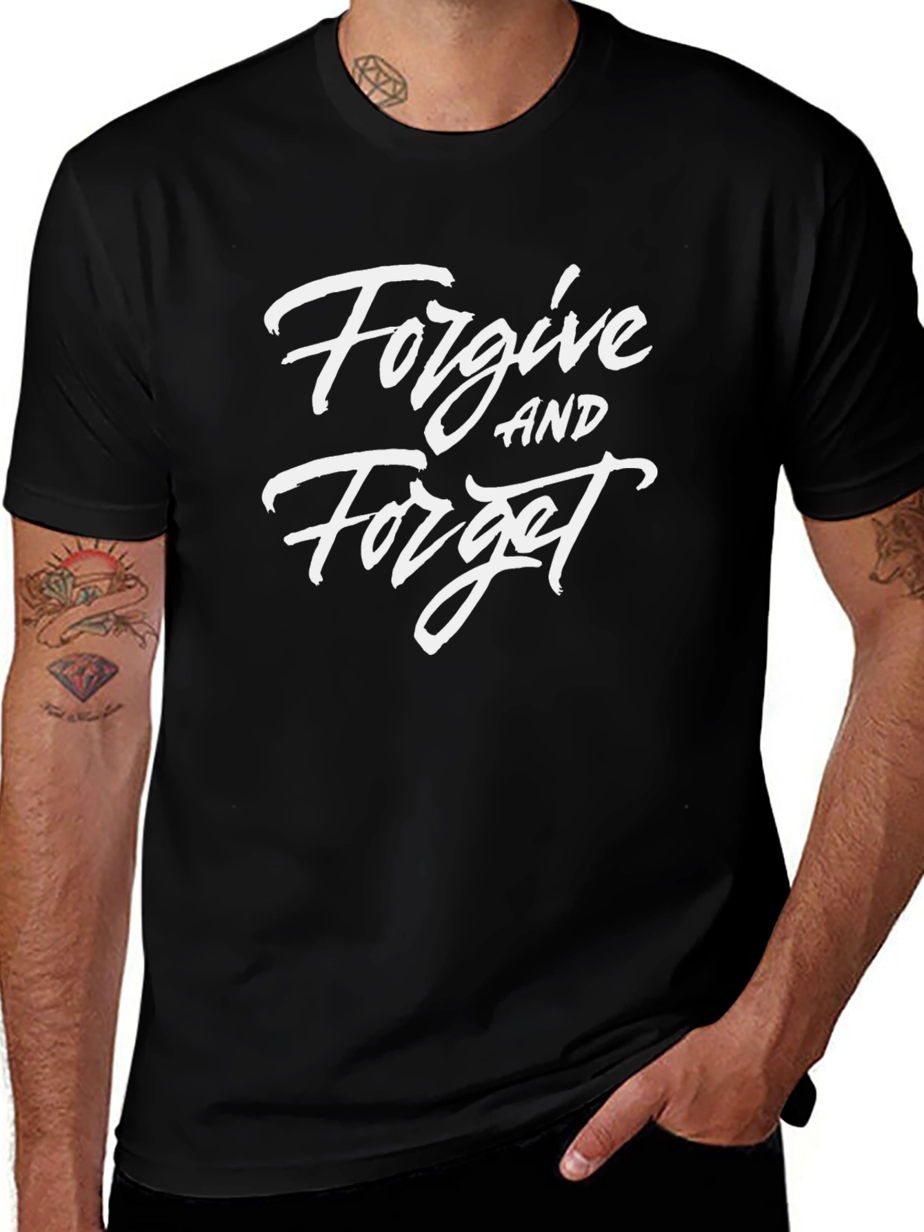 Forgive and Forget Black Graphic Tee