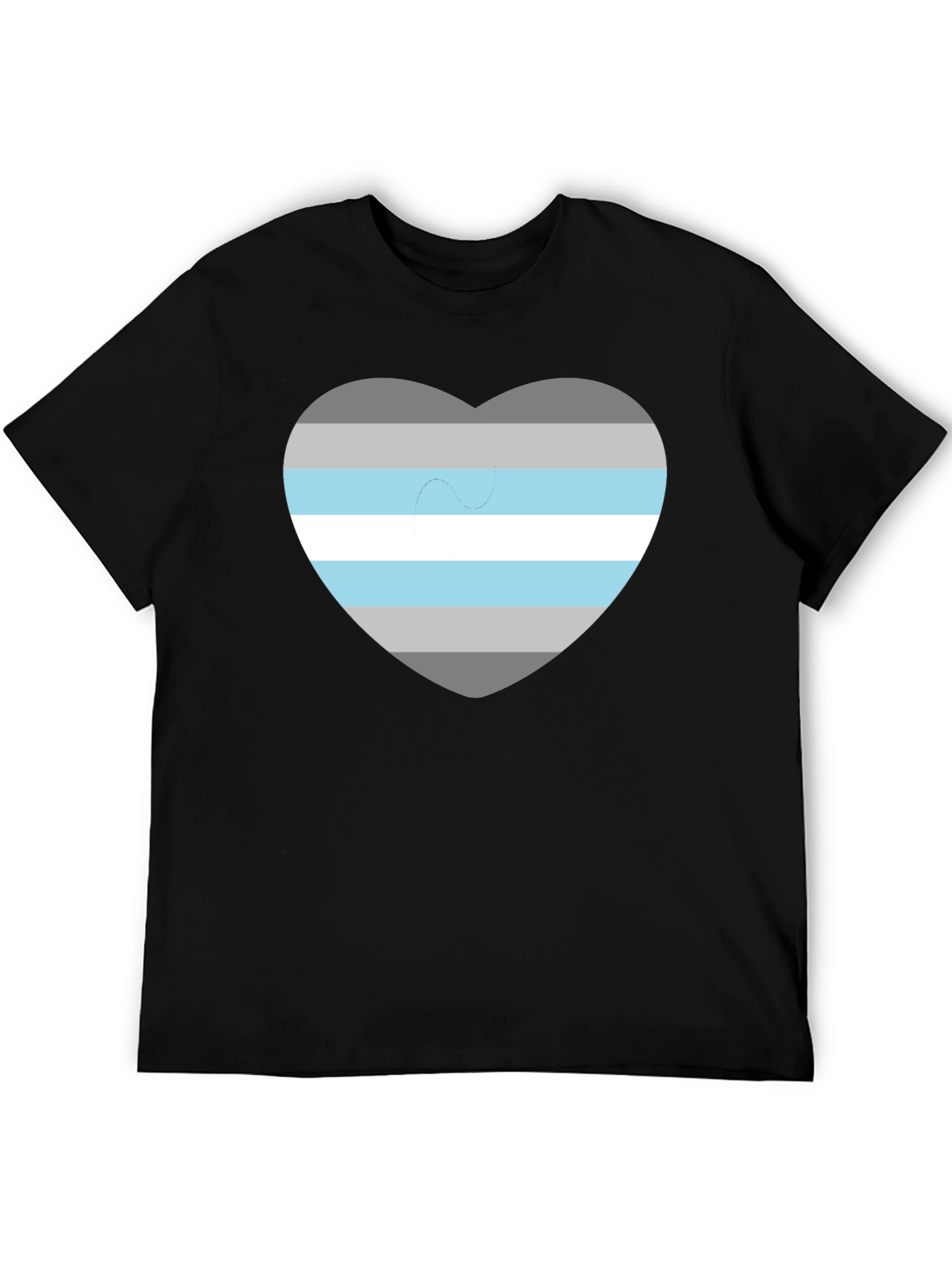 Demigender Pride Heart T-Shirt - Unisex Black Tee