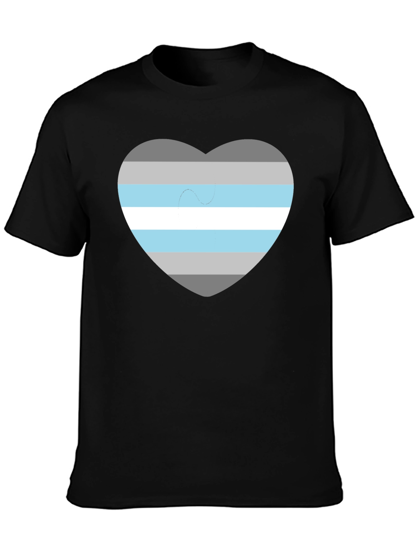 Demigender Pride Heart T-Shirt - Unisex Black Tee