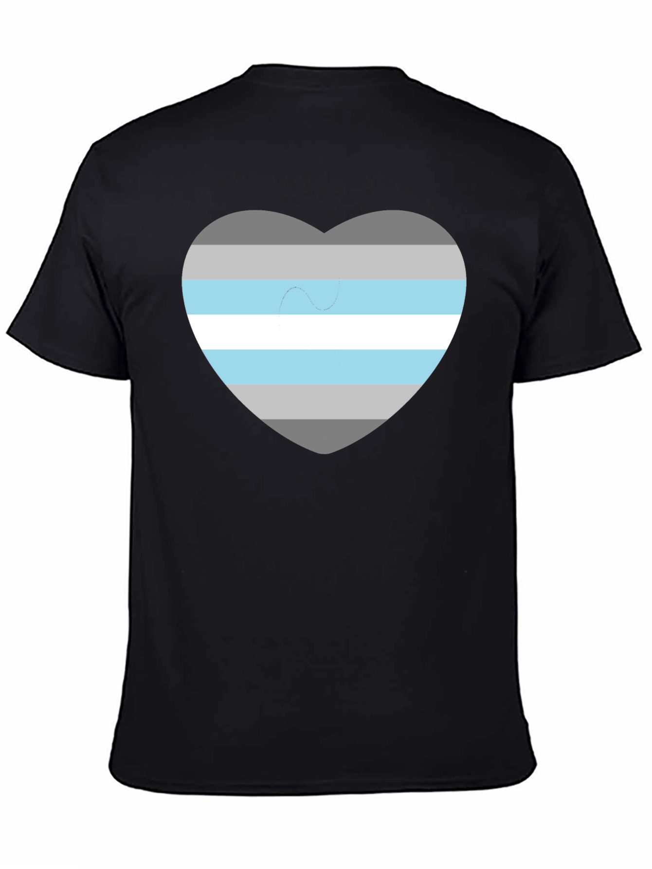 Demigender Pride Heart T-Shirt - Unisex Black Tee